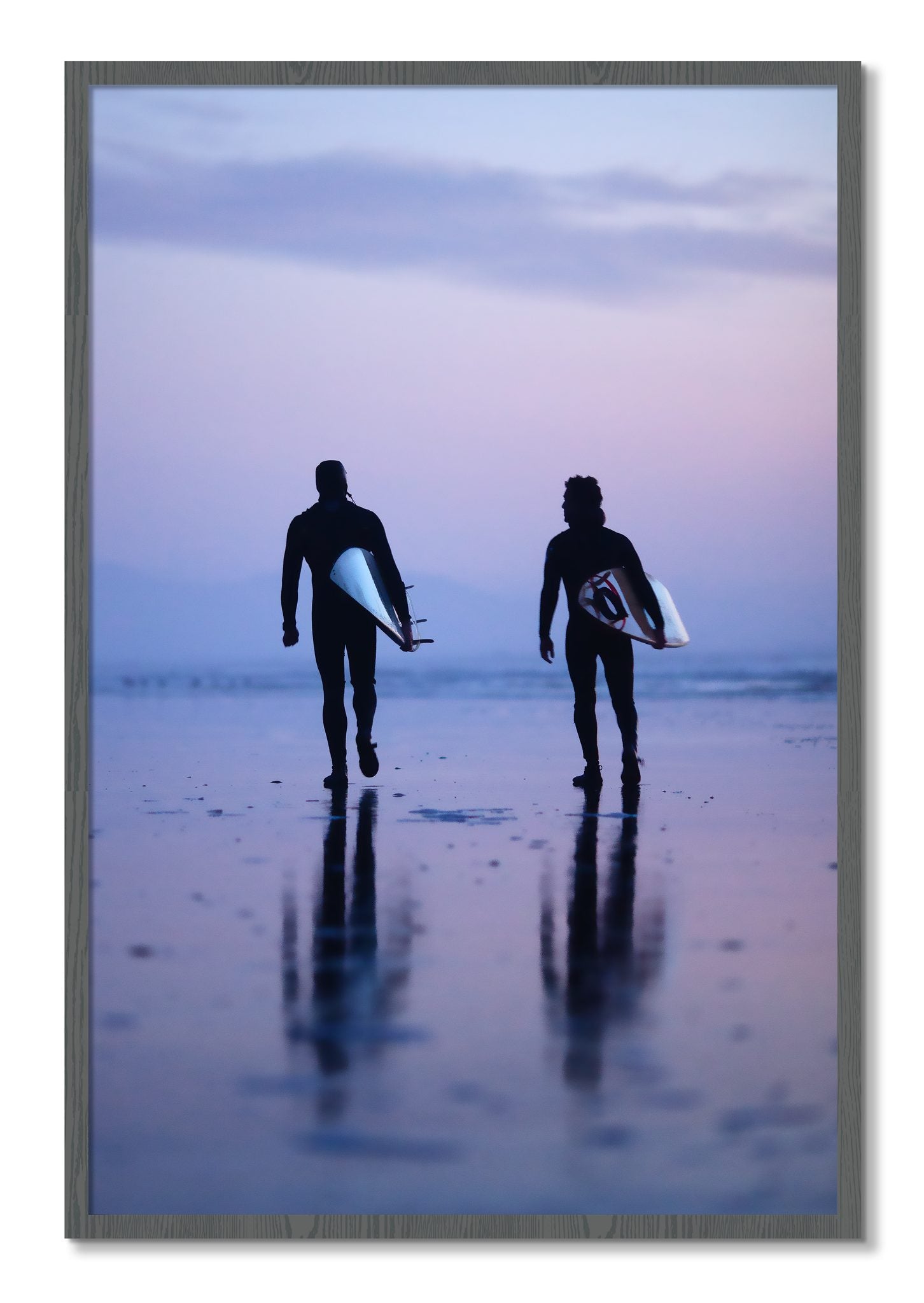 Framed photograph of Ocean Beach Surf by Dylan Ozanich, Grey frame, Full Bleed