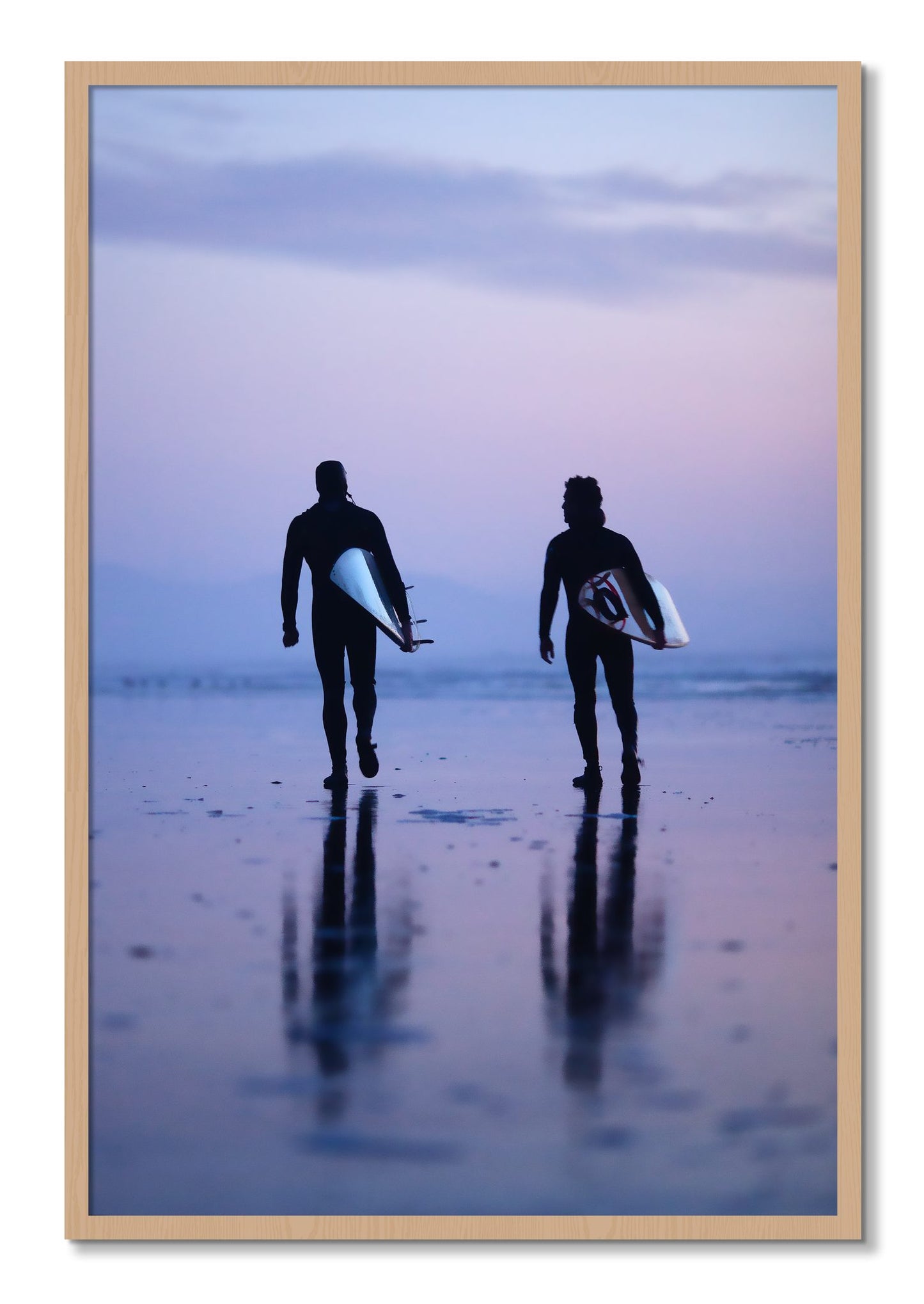 Framed photograph of Ocean Beach Surf by Dylan Ozanich, Oak frame, Full Bleed