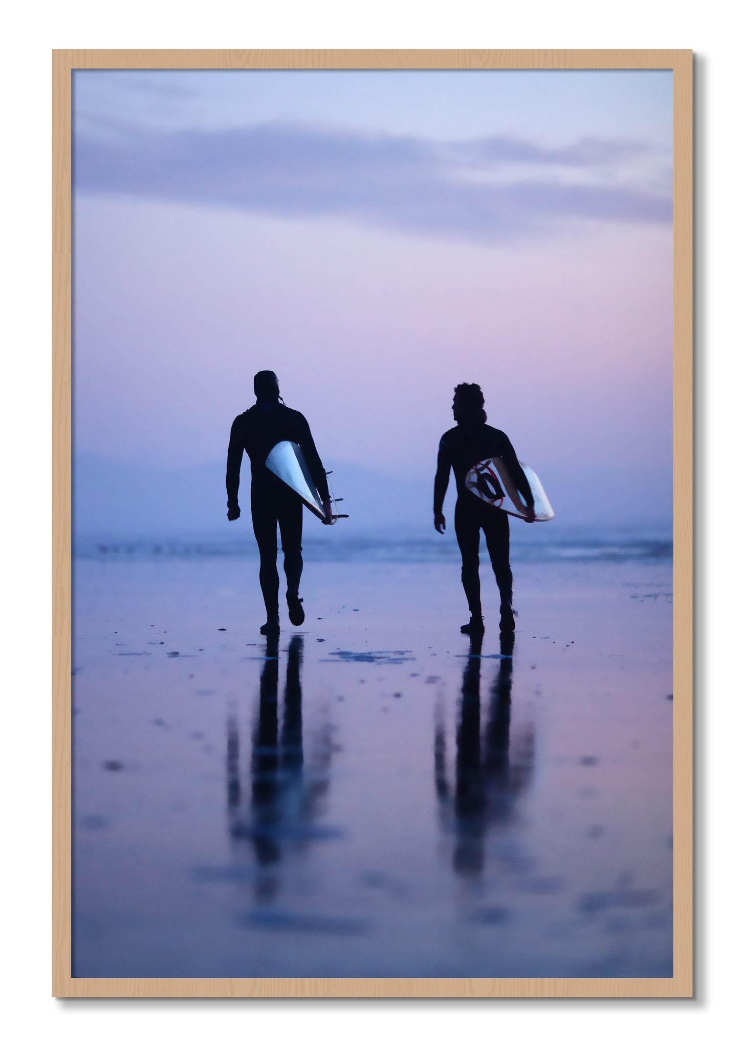 Framed photograph of Ocean Beach Surf by Dylan Ozanich, Oak frame, Full Bleed