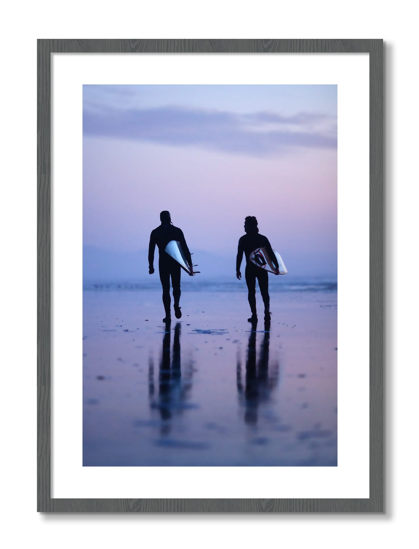 Framed photograph of Ocean Beach Surf by Dylan Ozanich, Grey frame, Borders