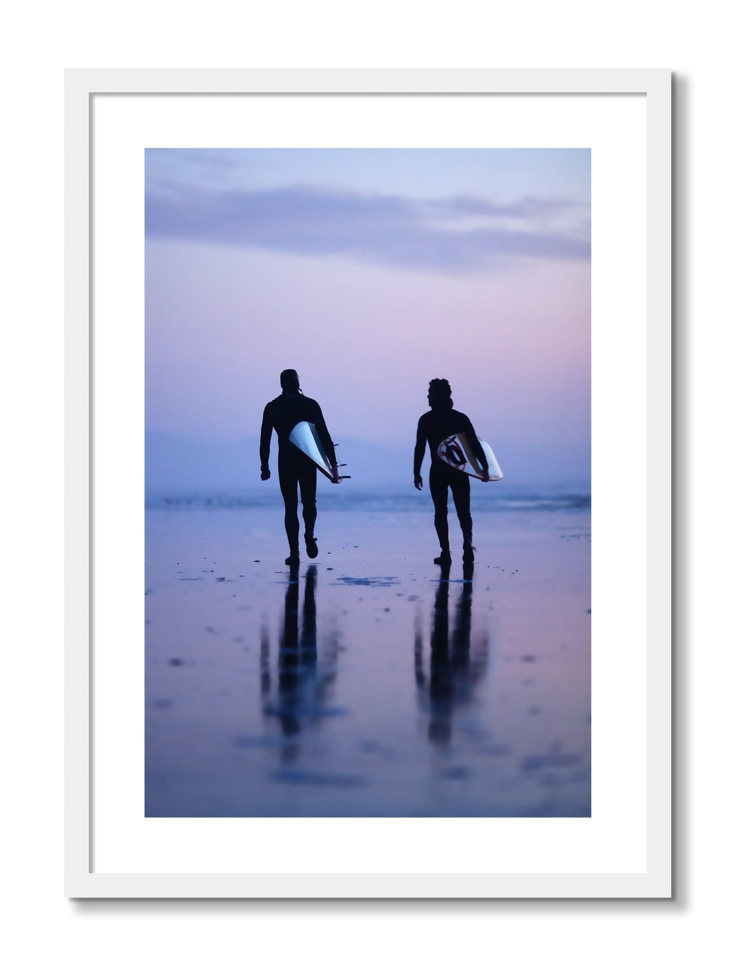 Framed photograph of Ocean Beach Surf by Dylan Ozanich, White frame, Borders