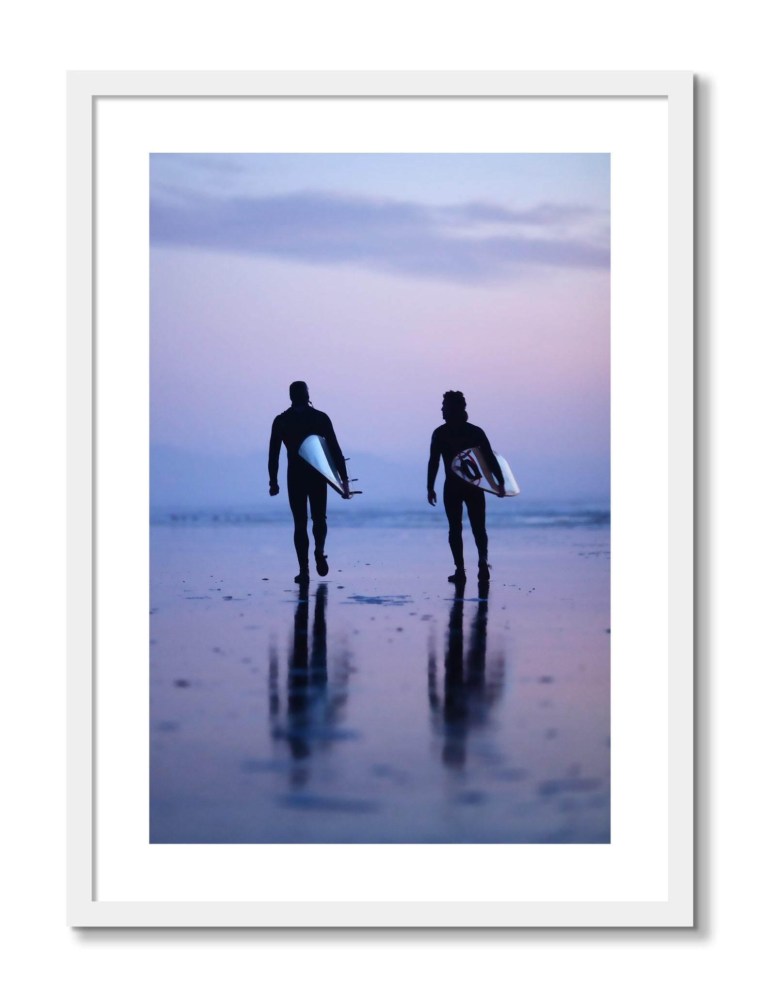 Framed photograph of Ocean Beach Surf by Dylan Ozanich, White frame, Borders