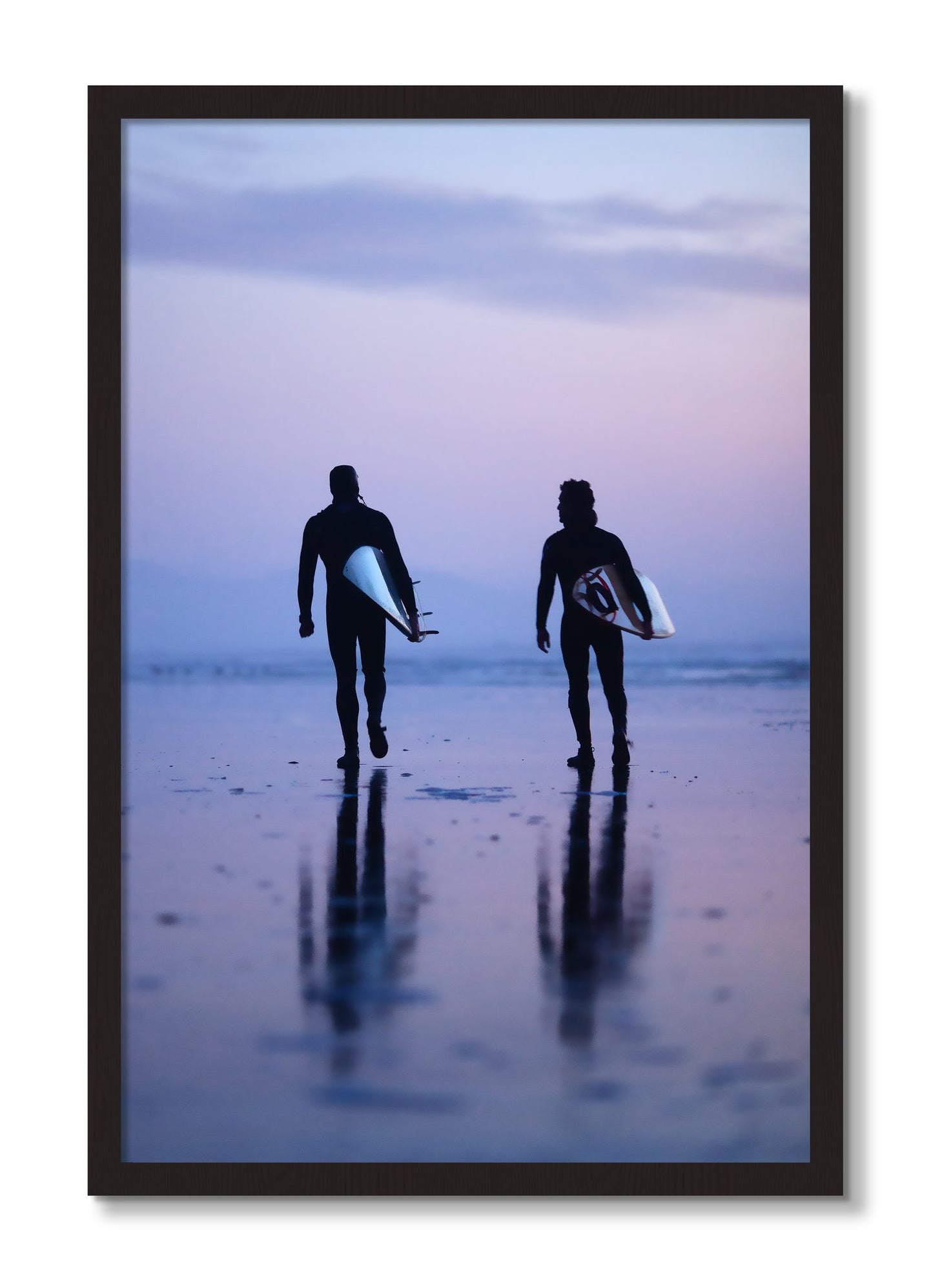 Framed photograph of Ocean Beach Surf by Dylan Ozanich, Black Walnut frame, Full Bleed