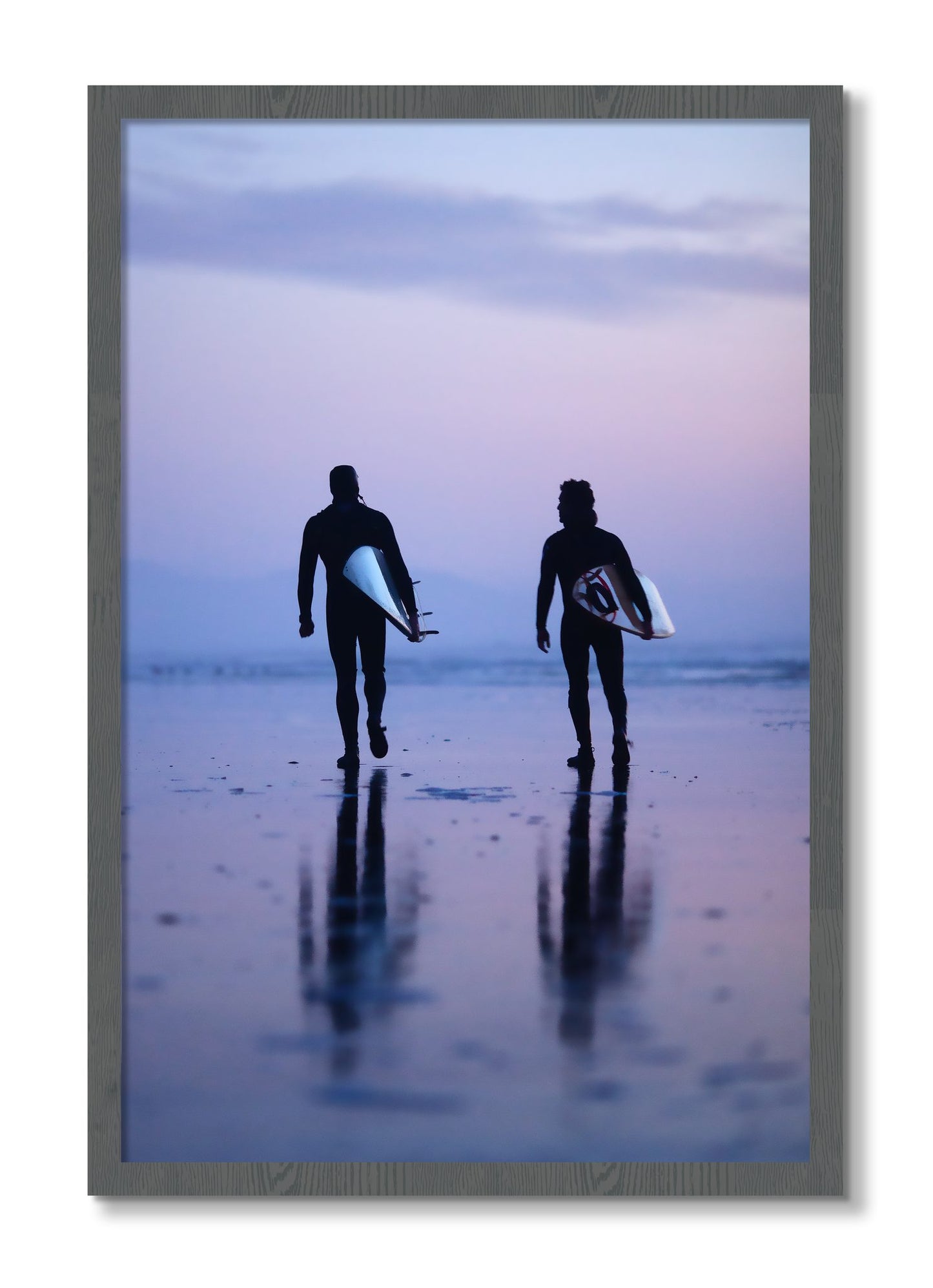 Framed photograph of Ocean Beach Surf by Dylan Ozanich, Grey frame, Full Bleed