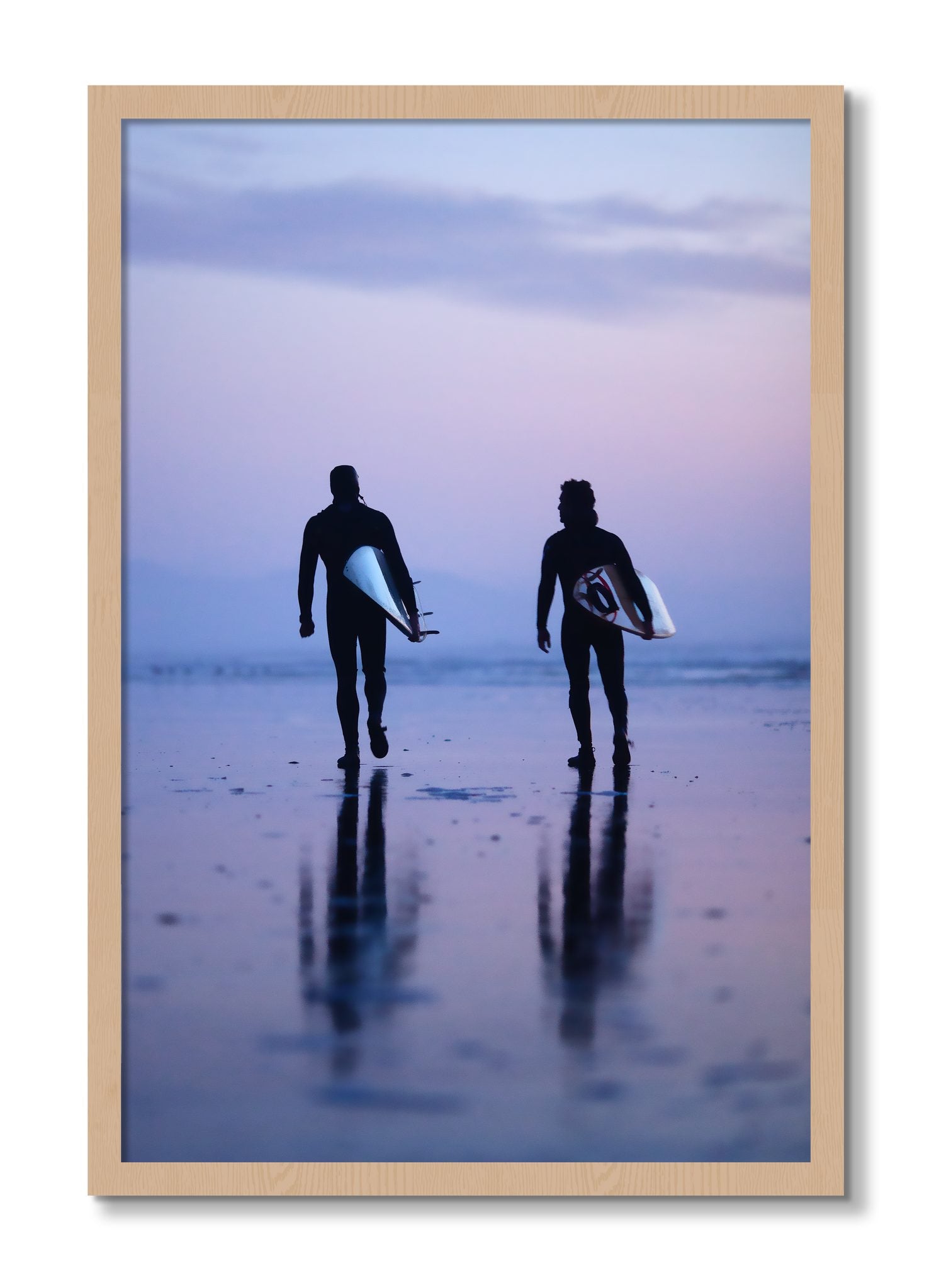 Framed photograph of Ocean Beach Surf by Dylan Ozanich, Oak frame, Full Bleed
