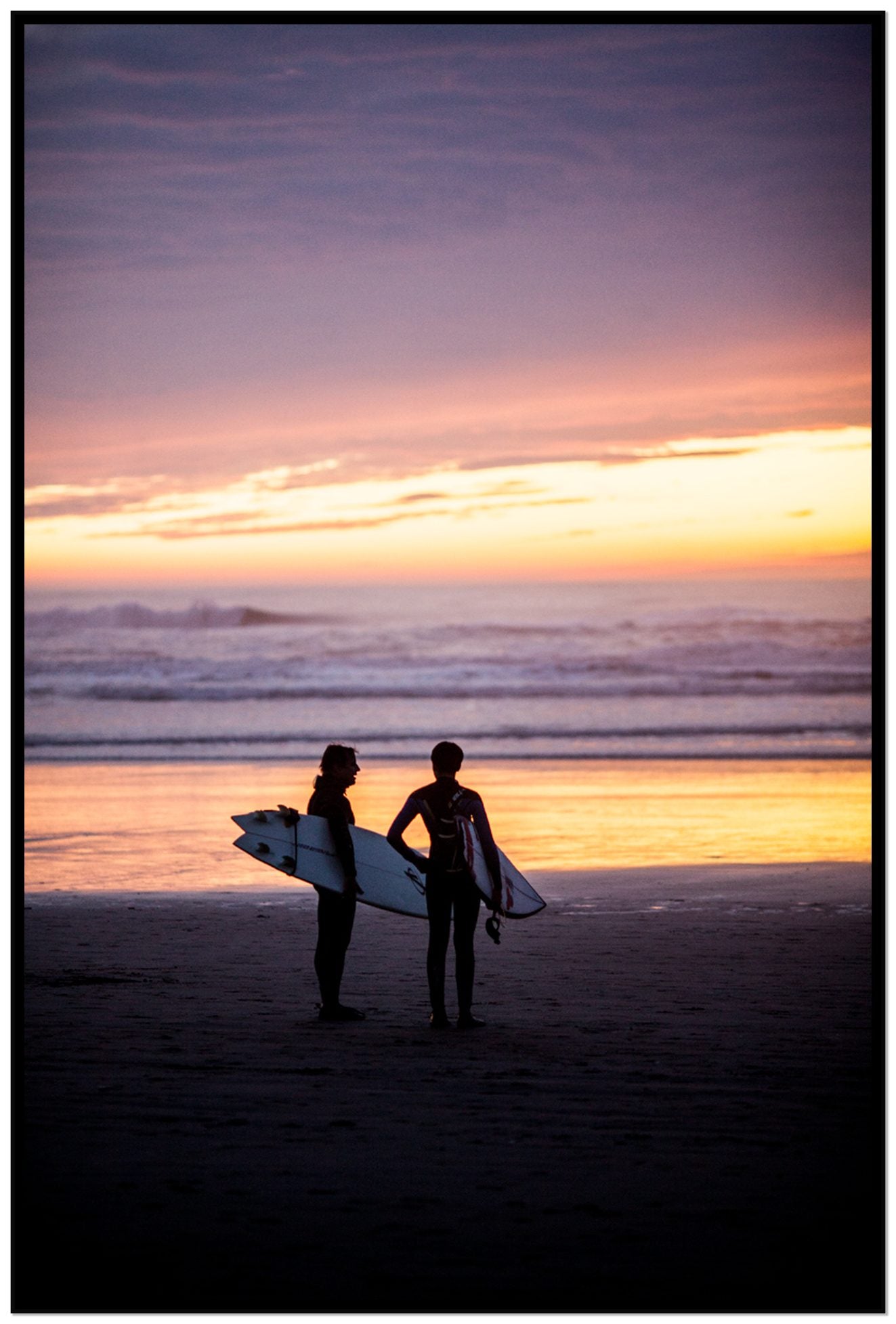 Ocean Beach Vibes by Dylan Ozanich, 48×72 Full Bleed Print in a Black frame