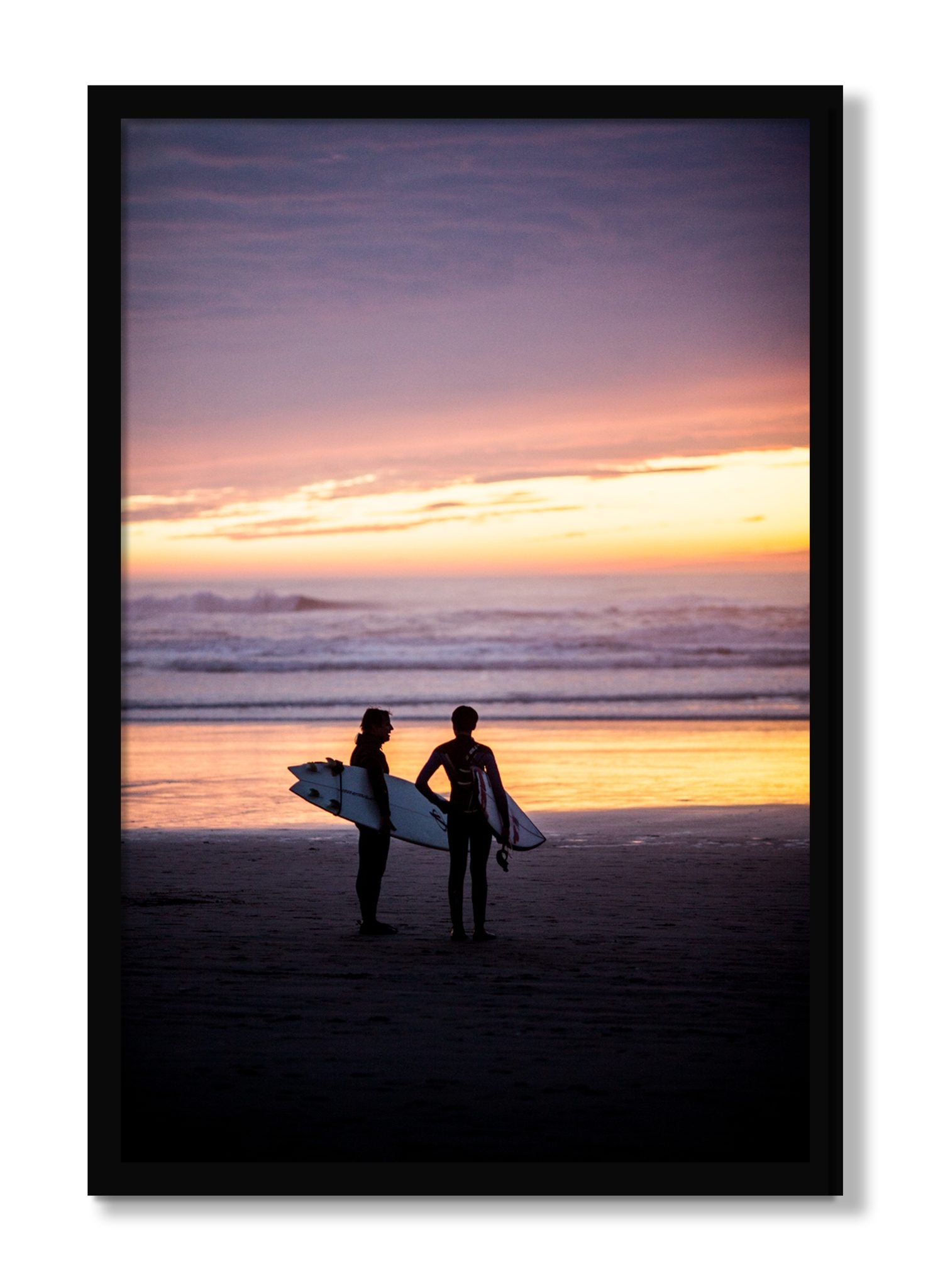 Framed photograph of Ocean Beach Vibes by Dylan Ozanich, Black frame, Full Bleed