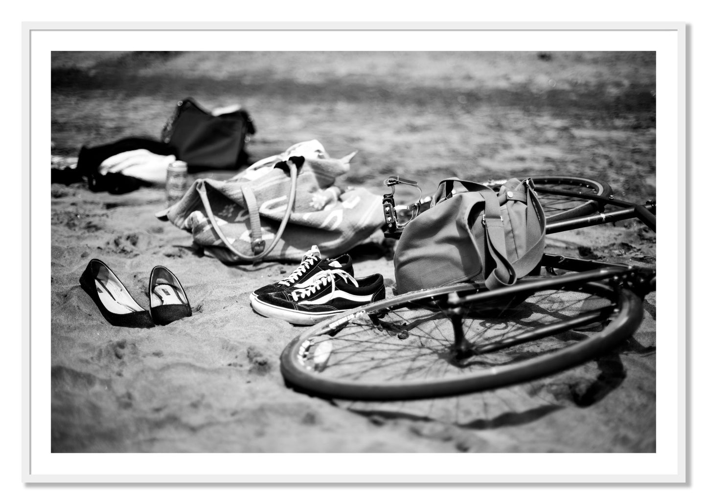 Framed photograph of Ocean Beach by Dylan Ozanich, White frame, Borders