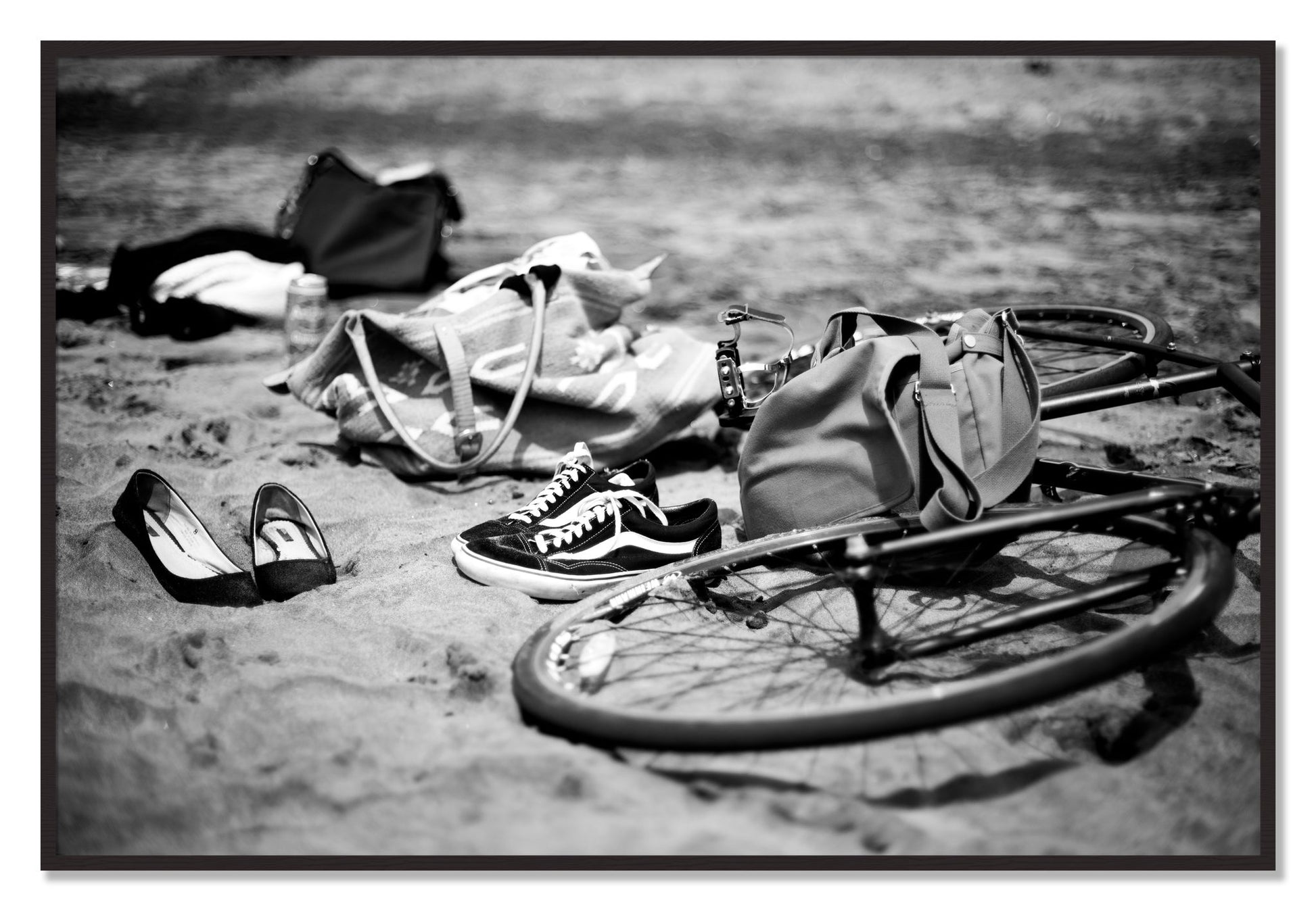 Framed photograph of Ocean Beach by Dylan Ozanich, Black Walnut frame, Full Bleed
