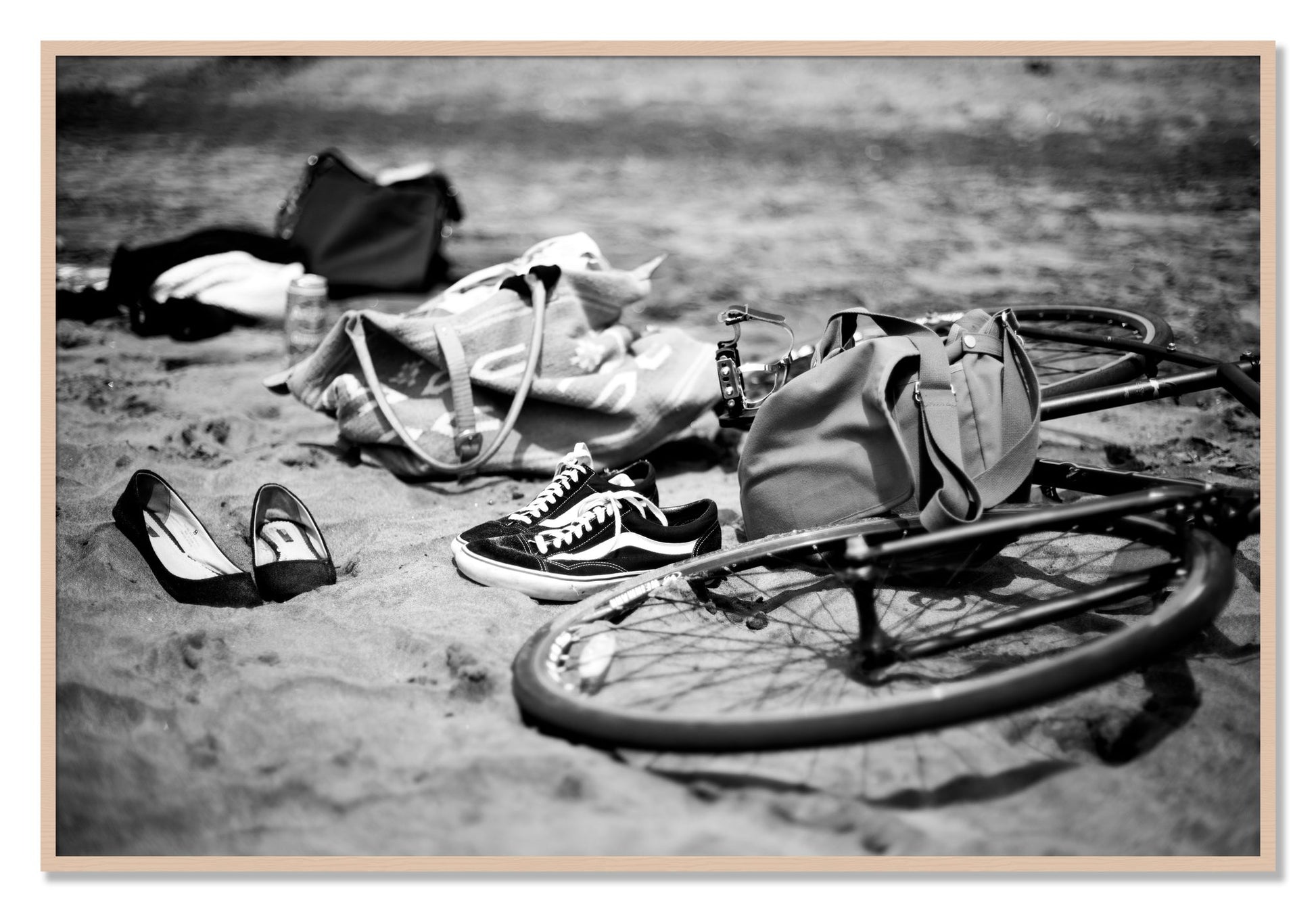 Framed photograph of Ocean Beach by Dylan Ozanich, Maple frame, Full Bleed