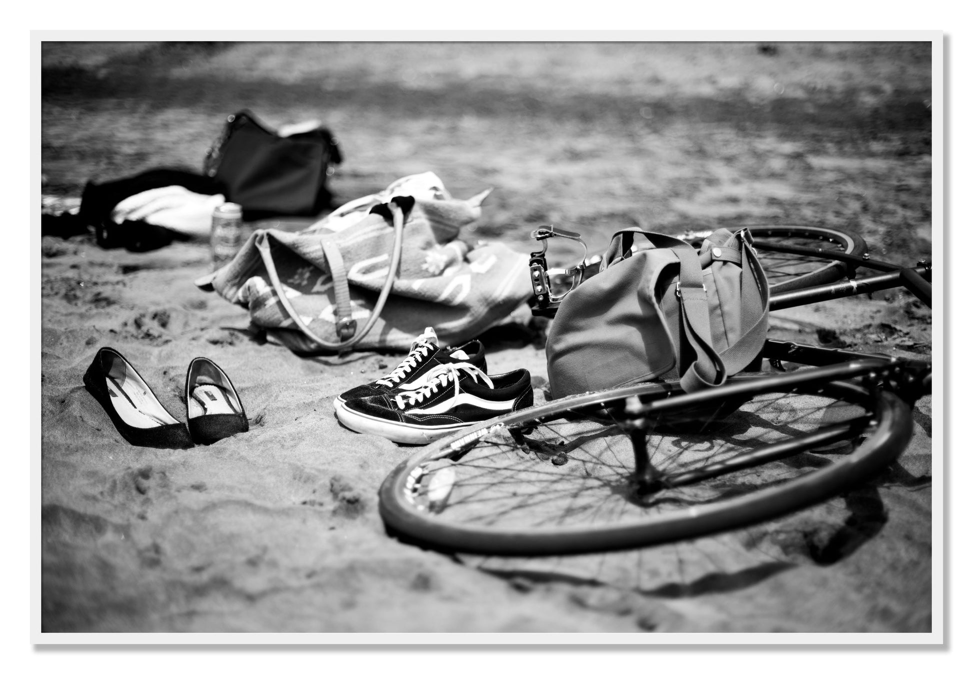 Framed photograph of Ocean Beach by Dylan Ozanich, White frame, Full Bleed