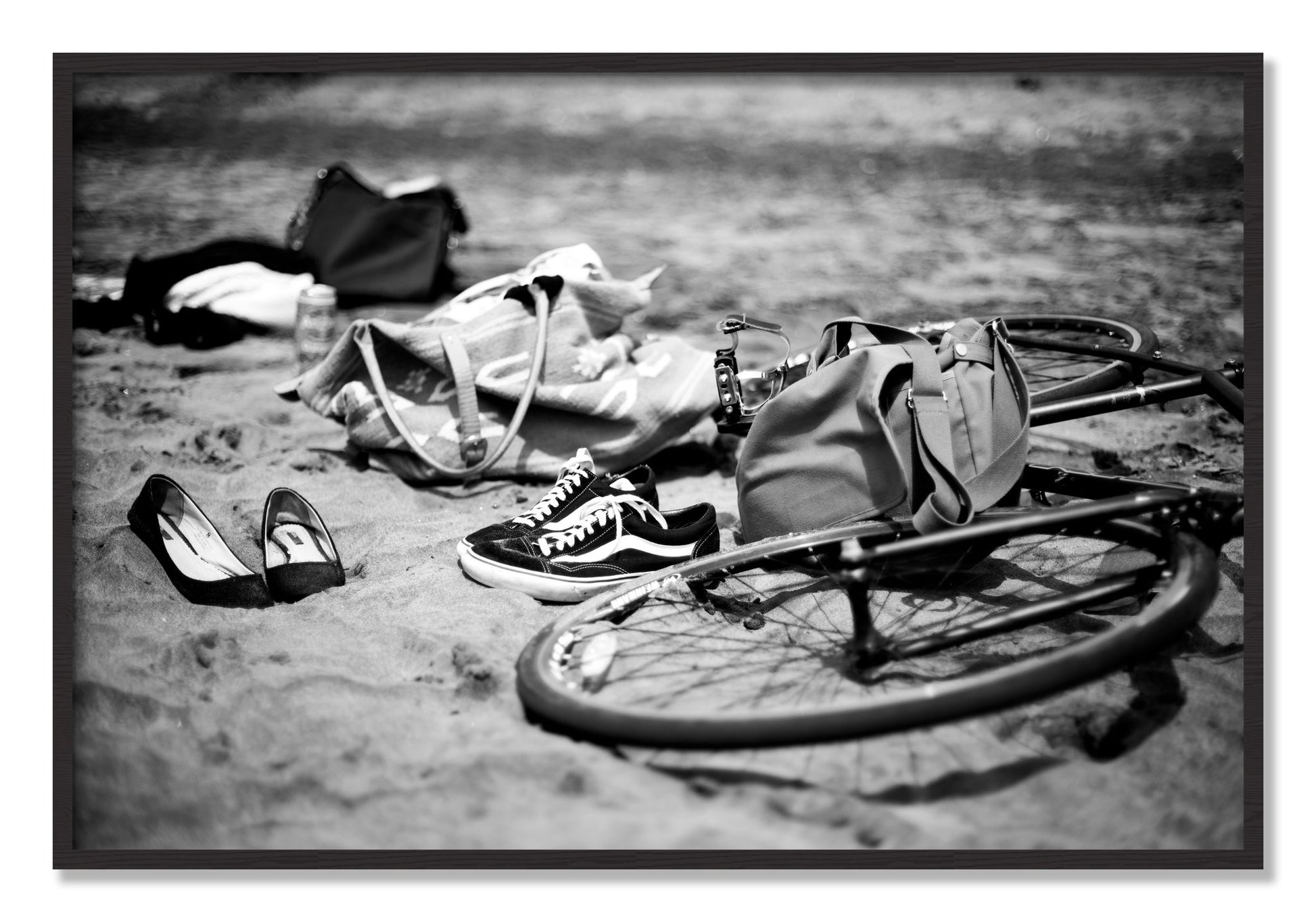Framed photograph of Ocean Beach by Dylan Ozanich, Black Walnut frame, Full Bleed