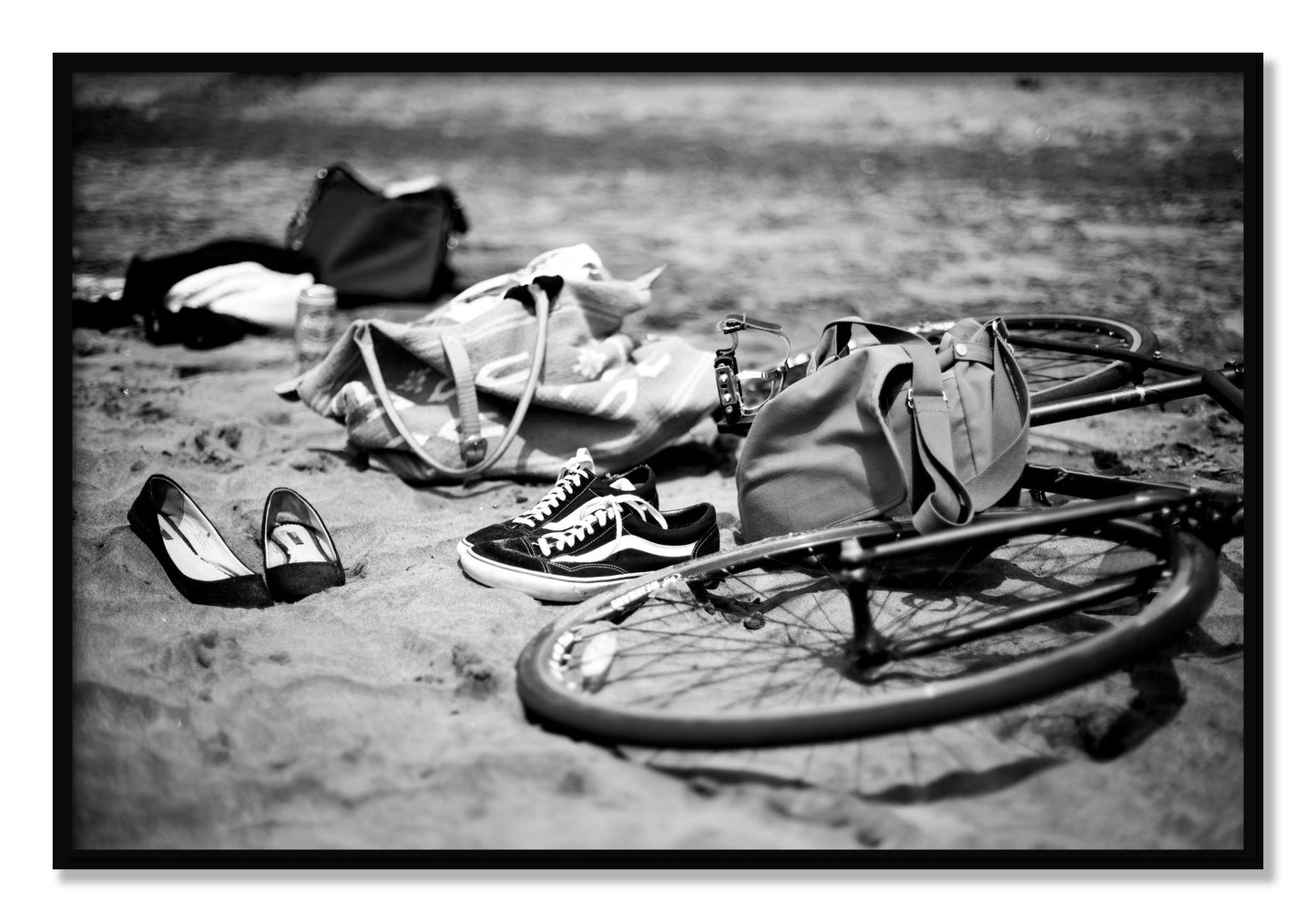 Framed photograph of Ocean Beach by Dylan Ozanich, Black frame, Full Bleed