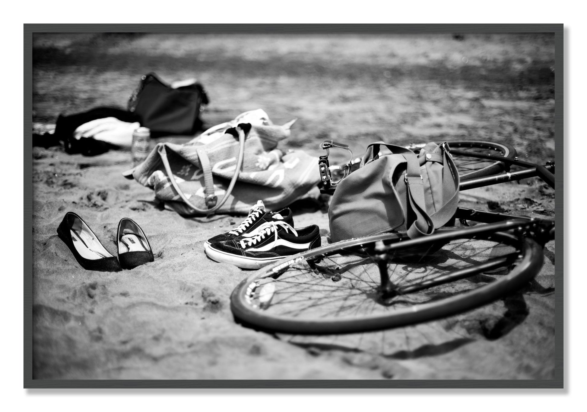 Framed photograph of Ocean Beach by Dylan Ozanich, Grey frame, Full Bleed