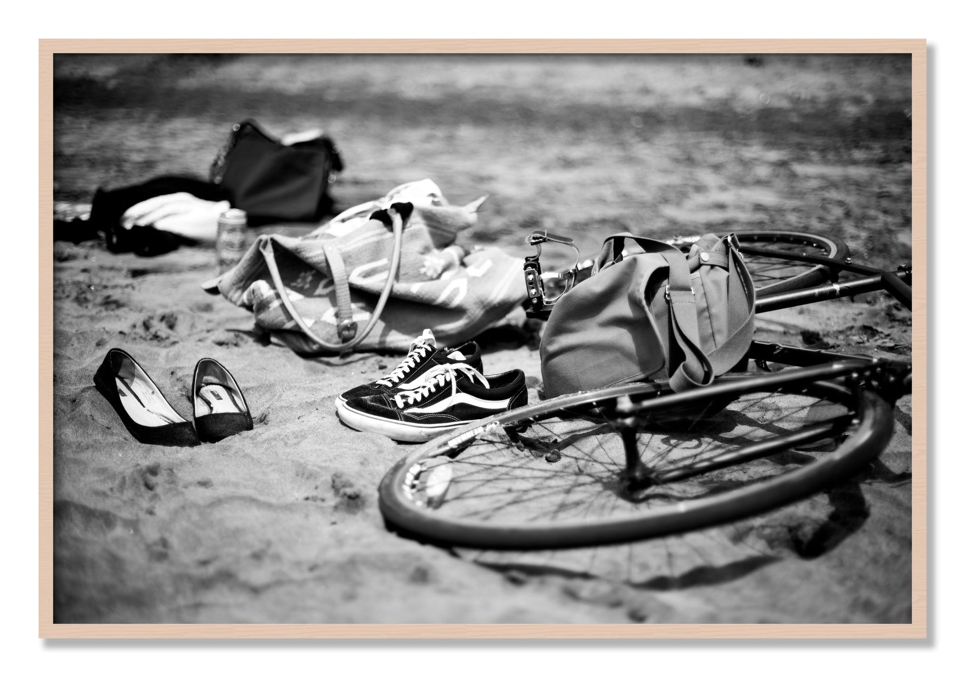 Framed photograph of Ocean Beach by Dylan Ozanich, Maple frame, Full Bleed