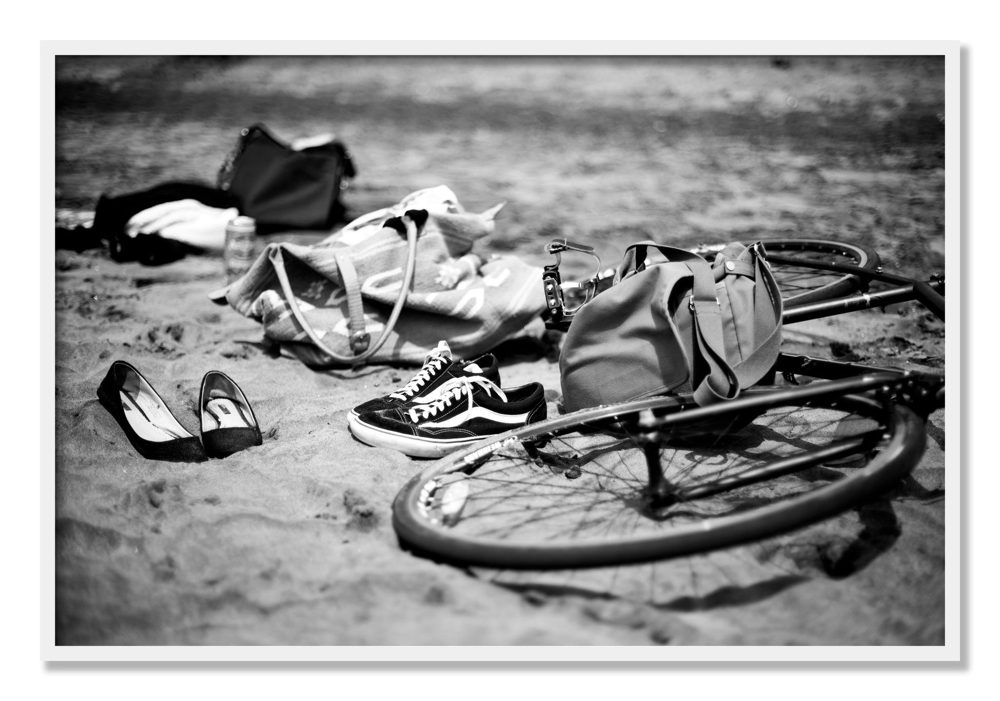 Framed photograph of Ocean Beach by Dylan Ozanich, White frame, Full Bleed