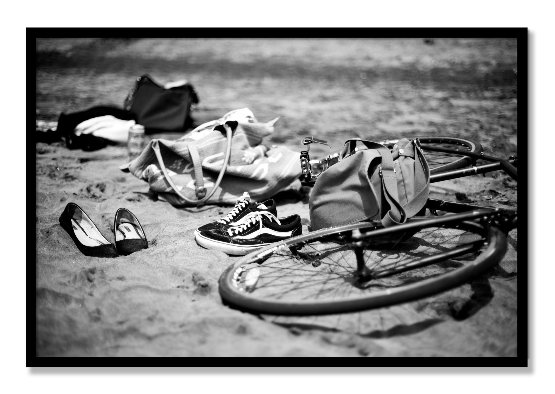 Framed photograph of Ocean Beach by Dylan Ozanich, Black frame, Full Bleed