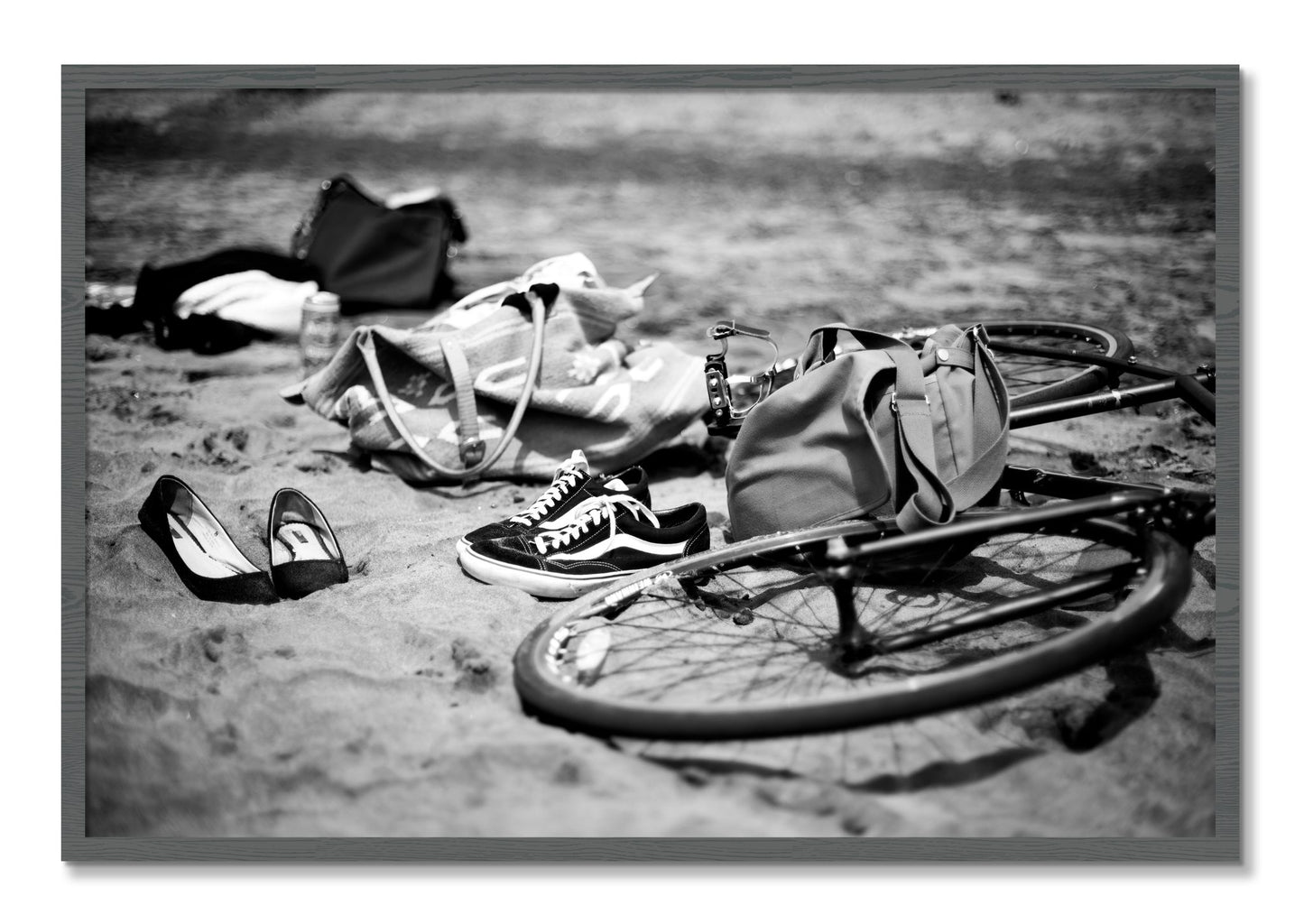 Framed photograph of Ocean Beach by Dylan Ozanich, Grey frame, Full Bleed