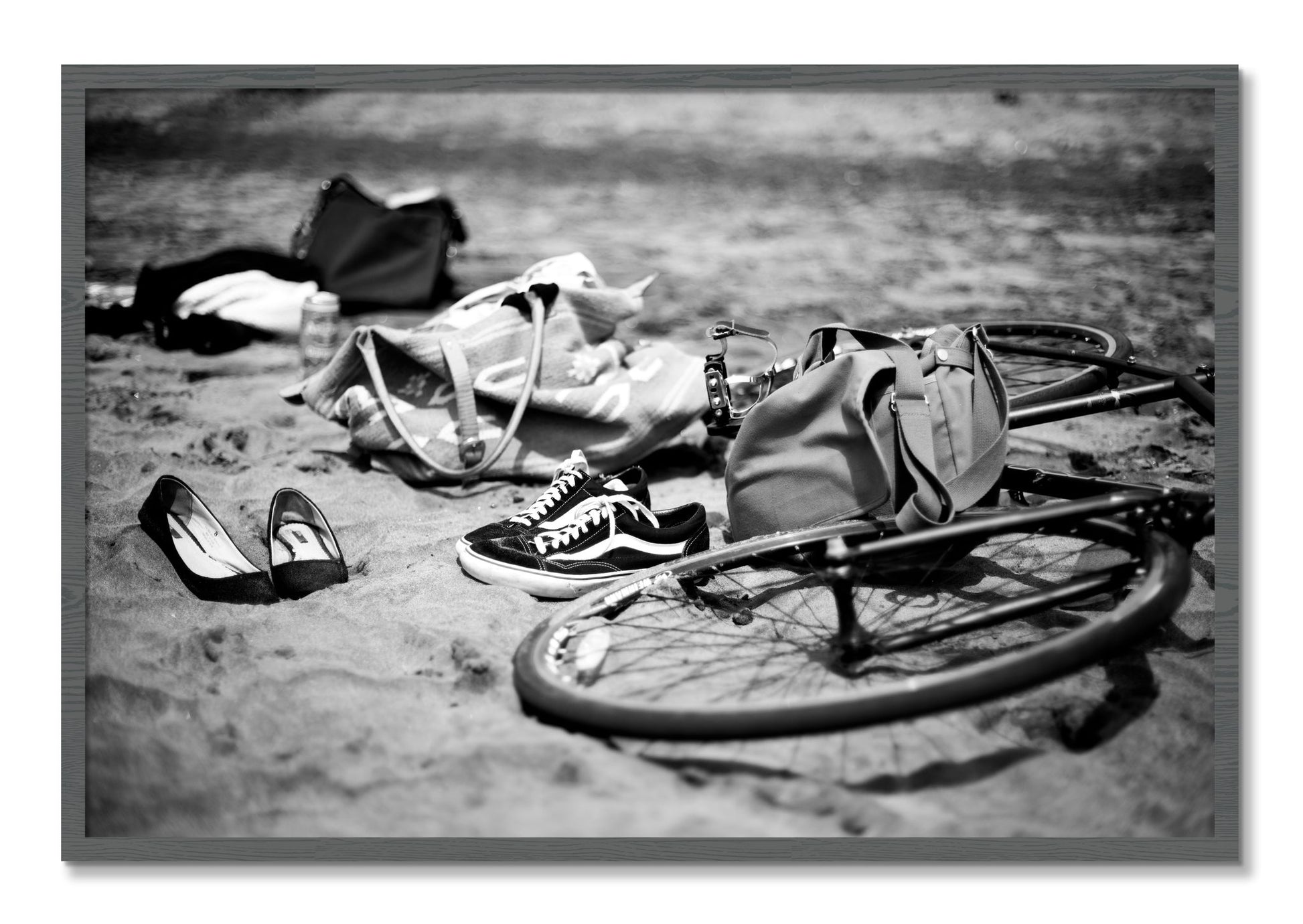 Framed photograph of Ocean Beach by Dylan Ozanich, Grey frame, Full Bleed