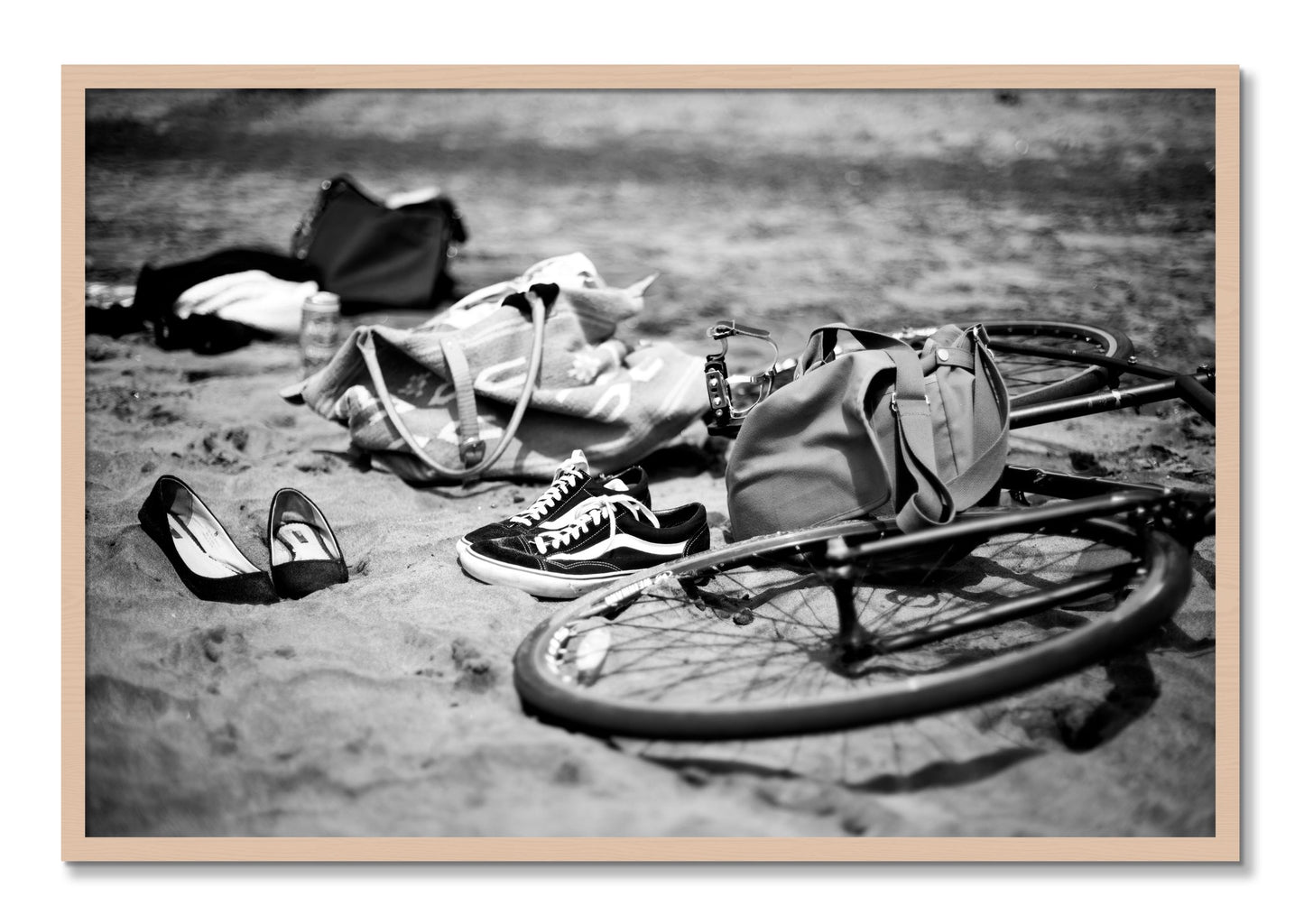 Framed photograph of Ocean Beach by Dylan Ozanich, Maple frame, Full Bleed