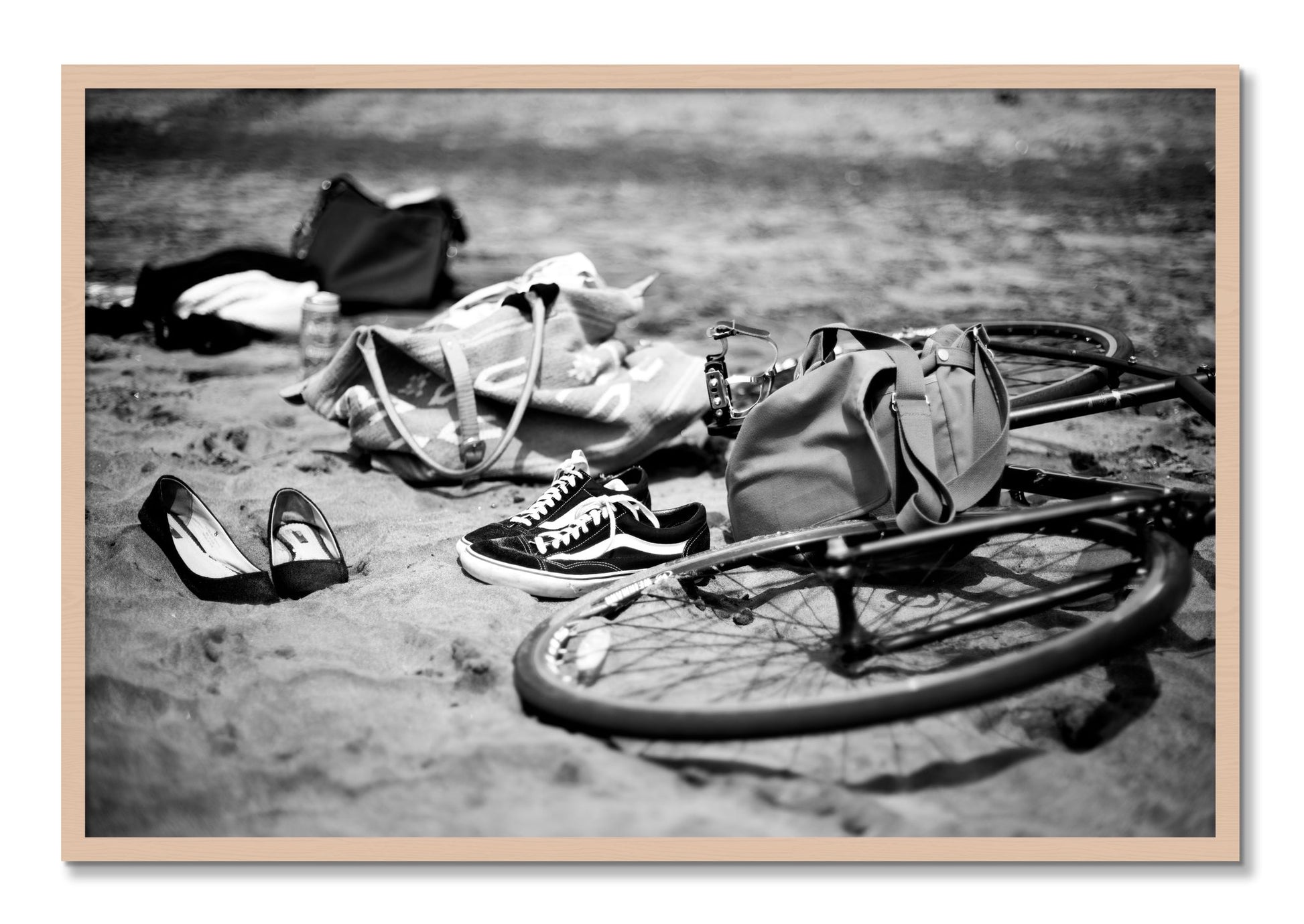 Framed photograph of Ocean Beach by Dylan Ozanich, Maple frame, Full Bleed