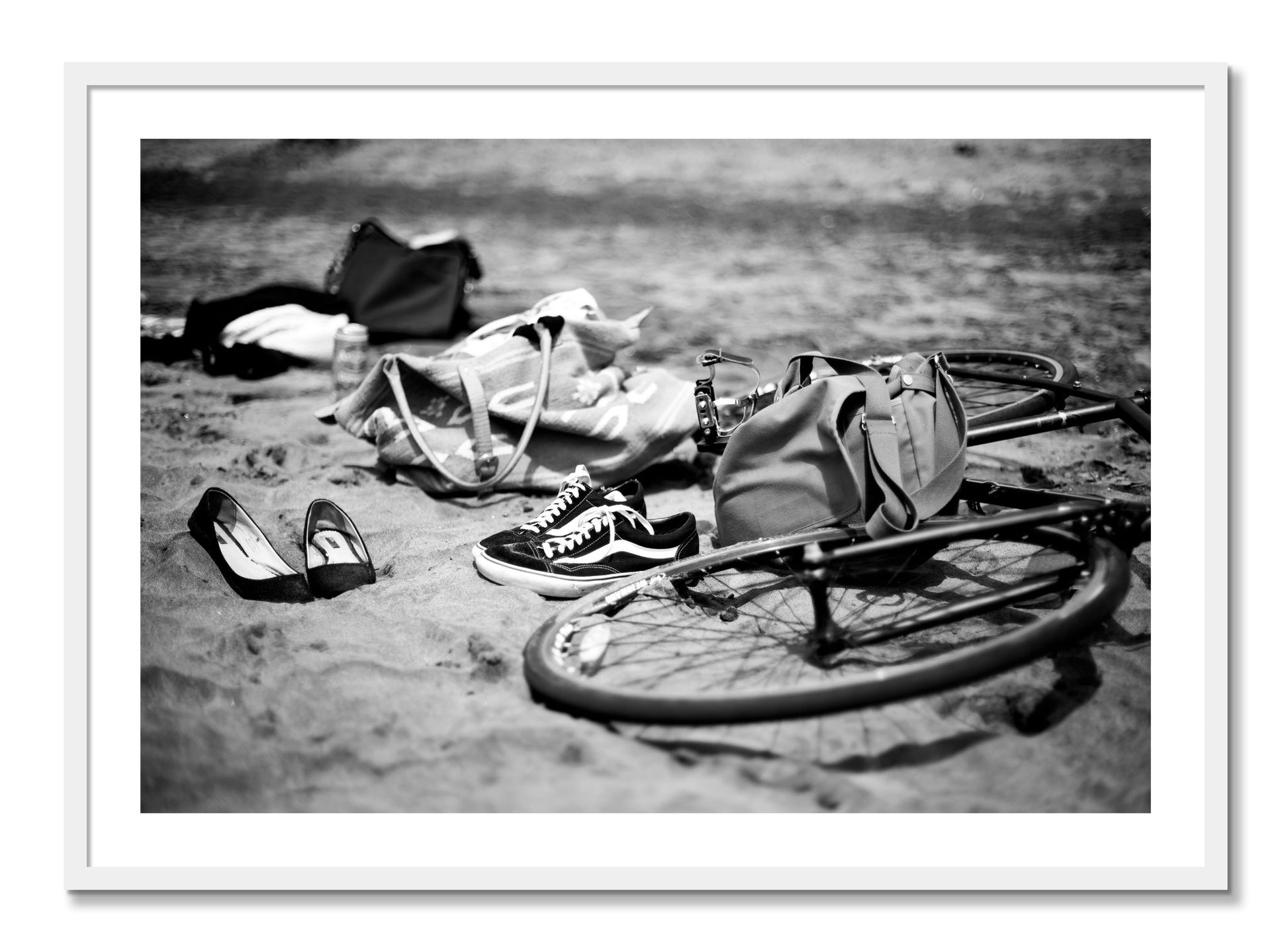 Framed photograph of Ocean Beach by Dylan Ozanich, White frame, Full Bleed