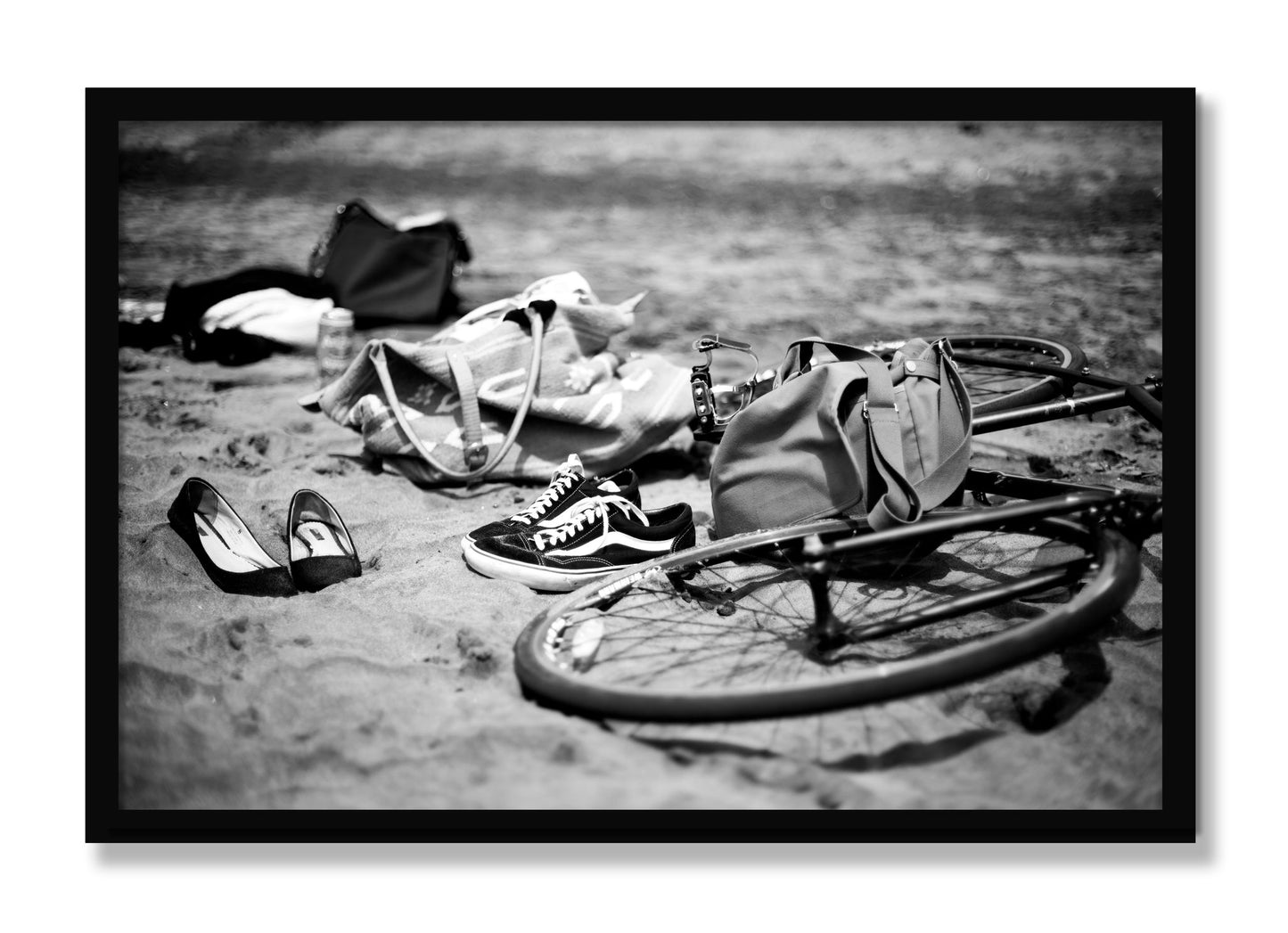 Framed photograph of Ocean Beach by Dylan Ozanich, Black frame, Full Bleed