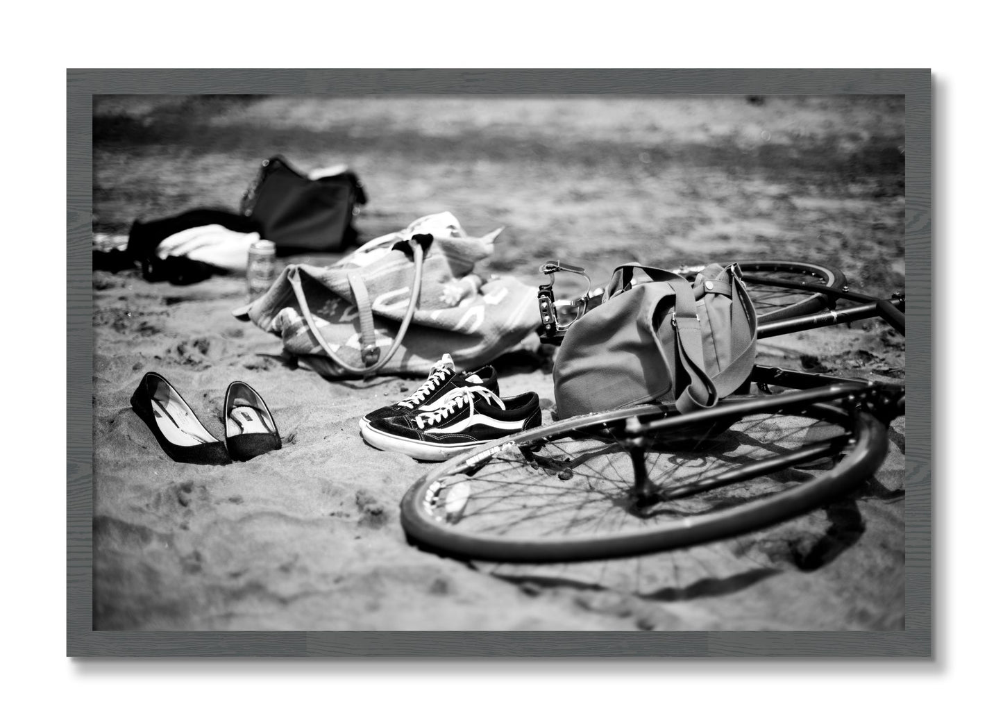 Framed photograph of Ocean Beach by Dylan Ozanich, Grey frame, Full Bleed
