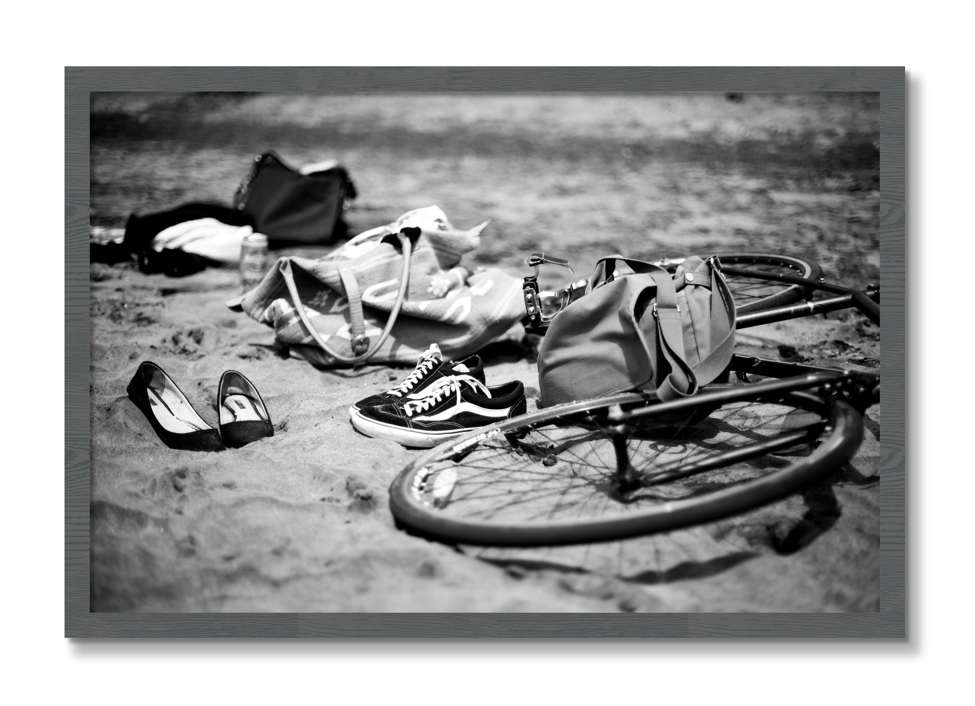 Framed photograph of Ocean Beach by Dylan Ozanich, Grey frame, Full Bleed