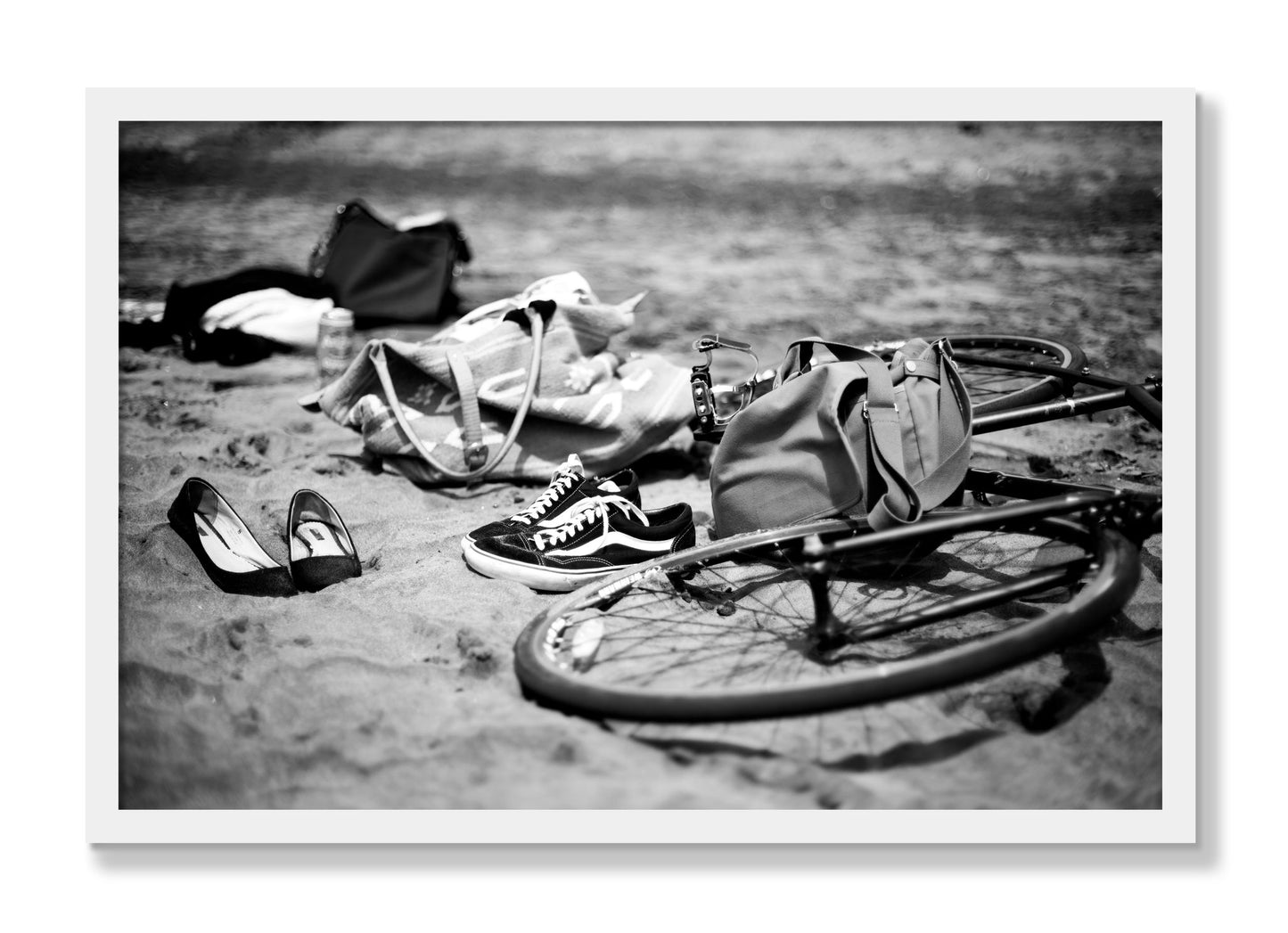 Framed photograph of Ocean Beach by Dylan Ozanich, White frame, Full Bleed