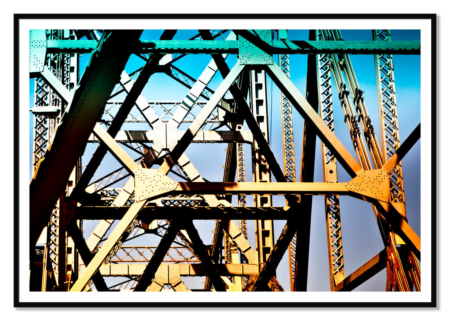 Old School Cool by Dylan Ozanich, 48×72 print with a White Border in a Black frame