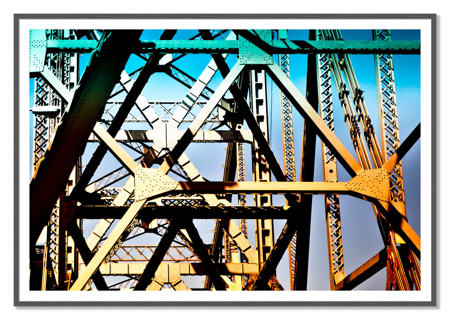 Old School Cool by Dylan Ozanich, 48×72 print with a White Border in a Grey frame