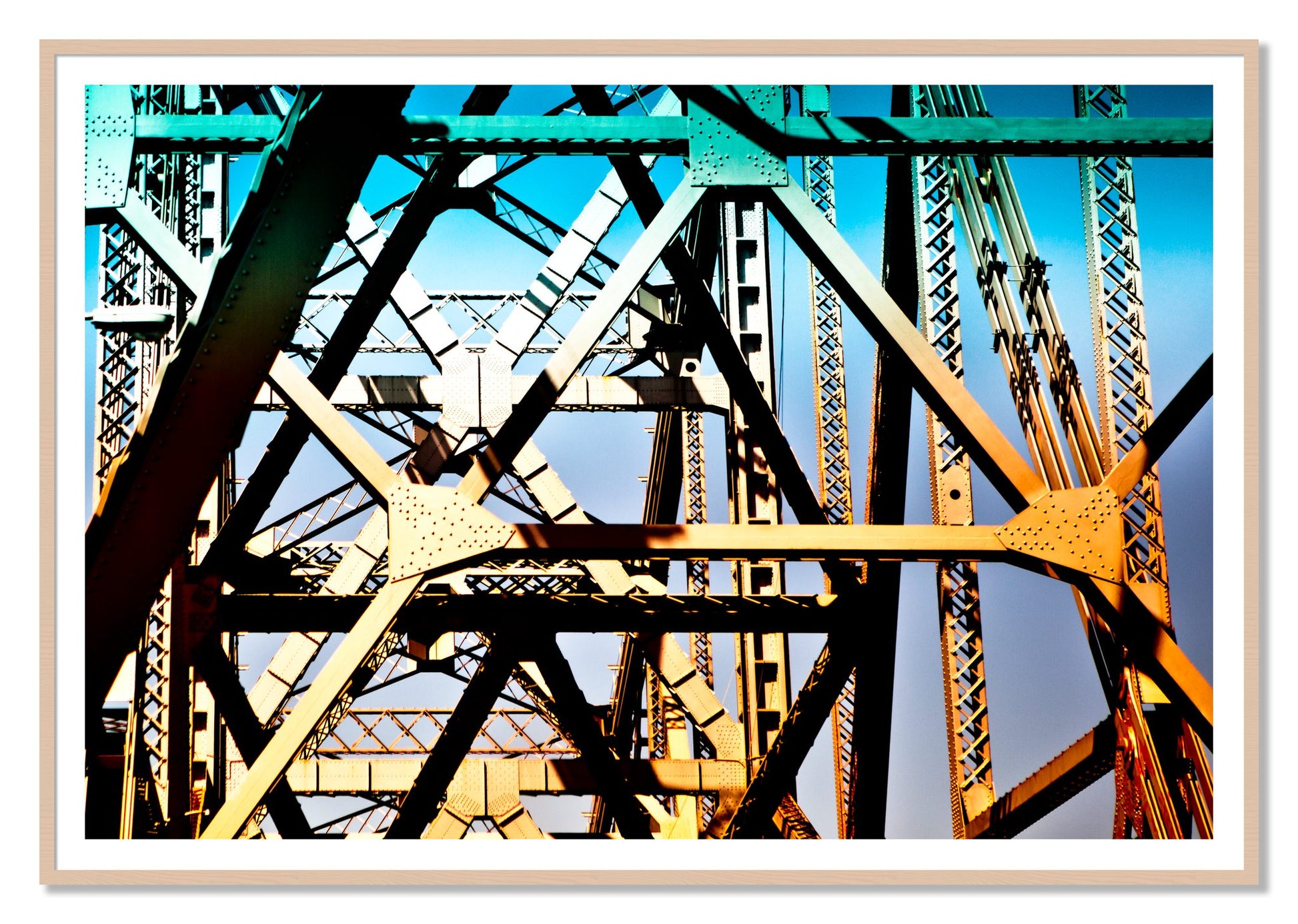 Old School Cool by Dylan Ozanich, 48×72 print with a White Border in a Maple frame