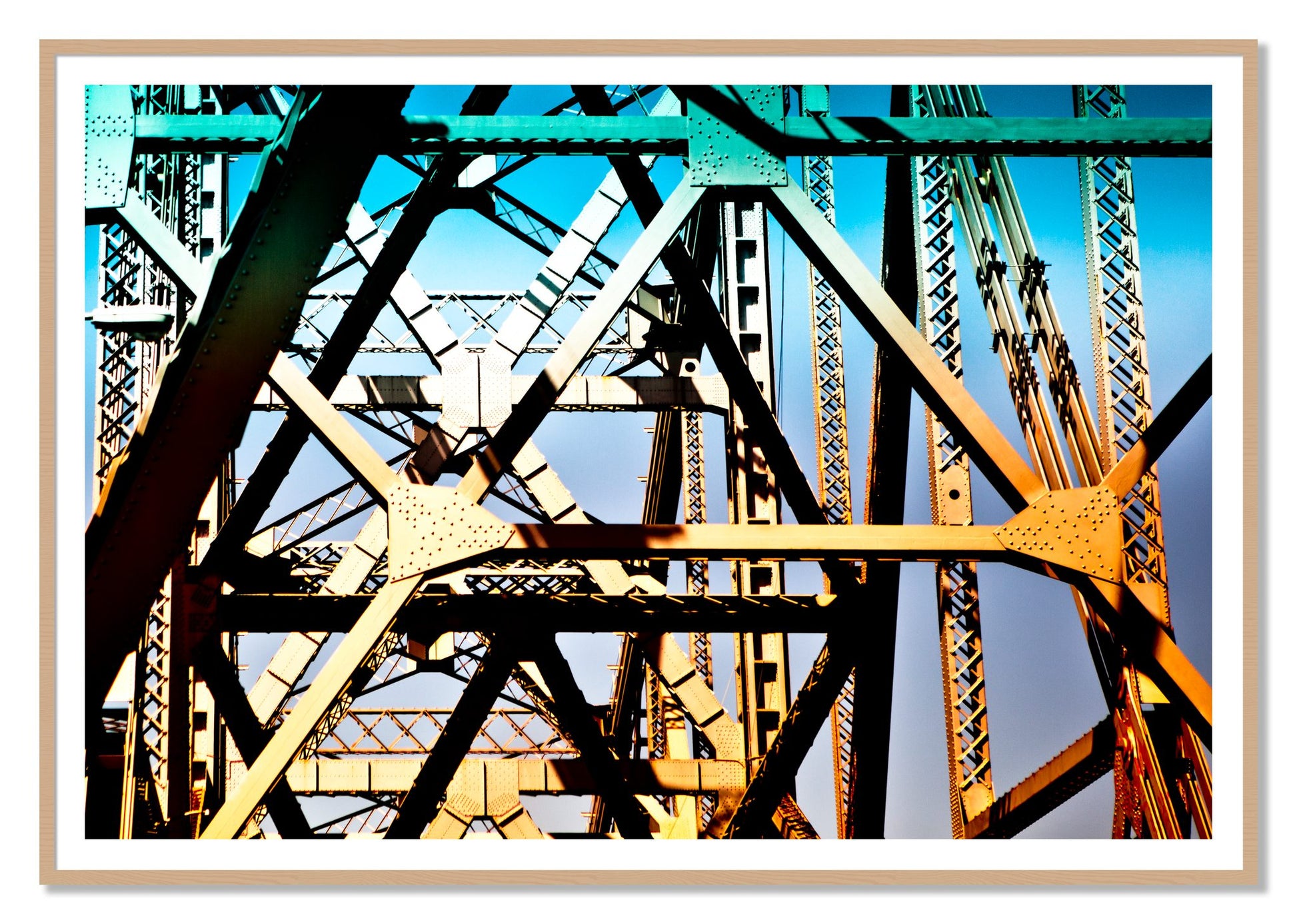 Old School Cool by Dylan Ozanich, 48×72 print with a White Border in an Oak frame