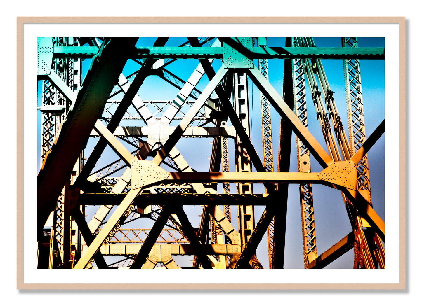 Framed photograph of Old School Cool by Dylan Ozanich, Maple frame, Borders