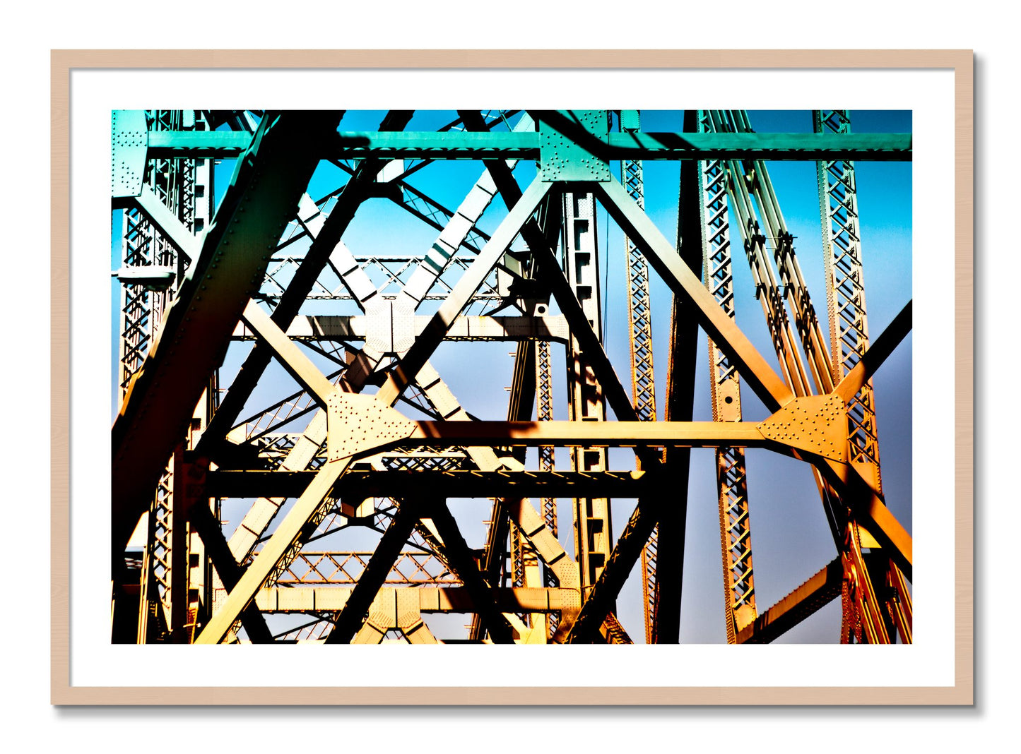 Framed photograph of Old School Cool by Dylan Ozanich, Maple frame, Borders