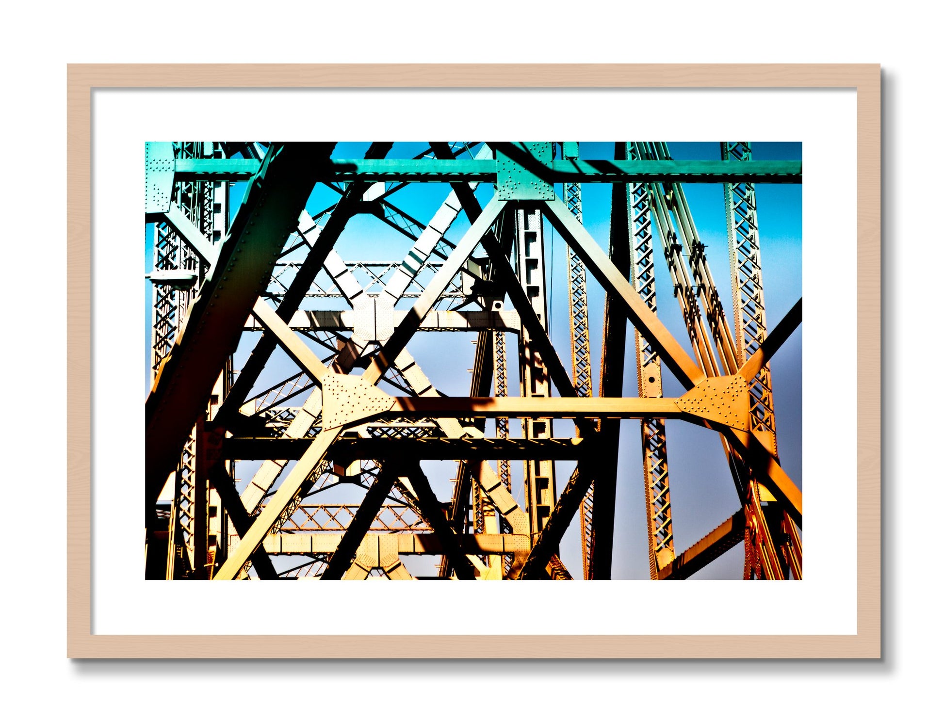 Framed photograph of Old School Cool by Dylan Ozanich, Maple frame, Borders