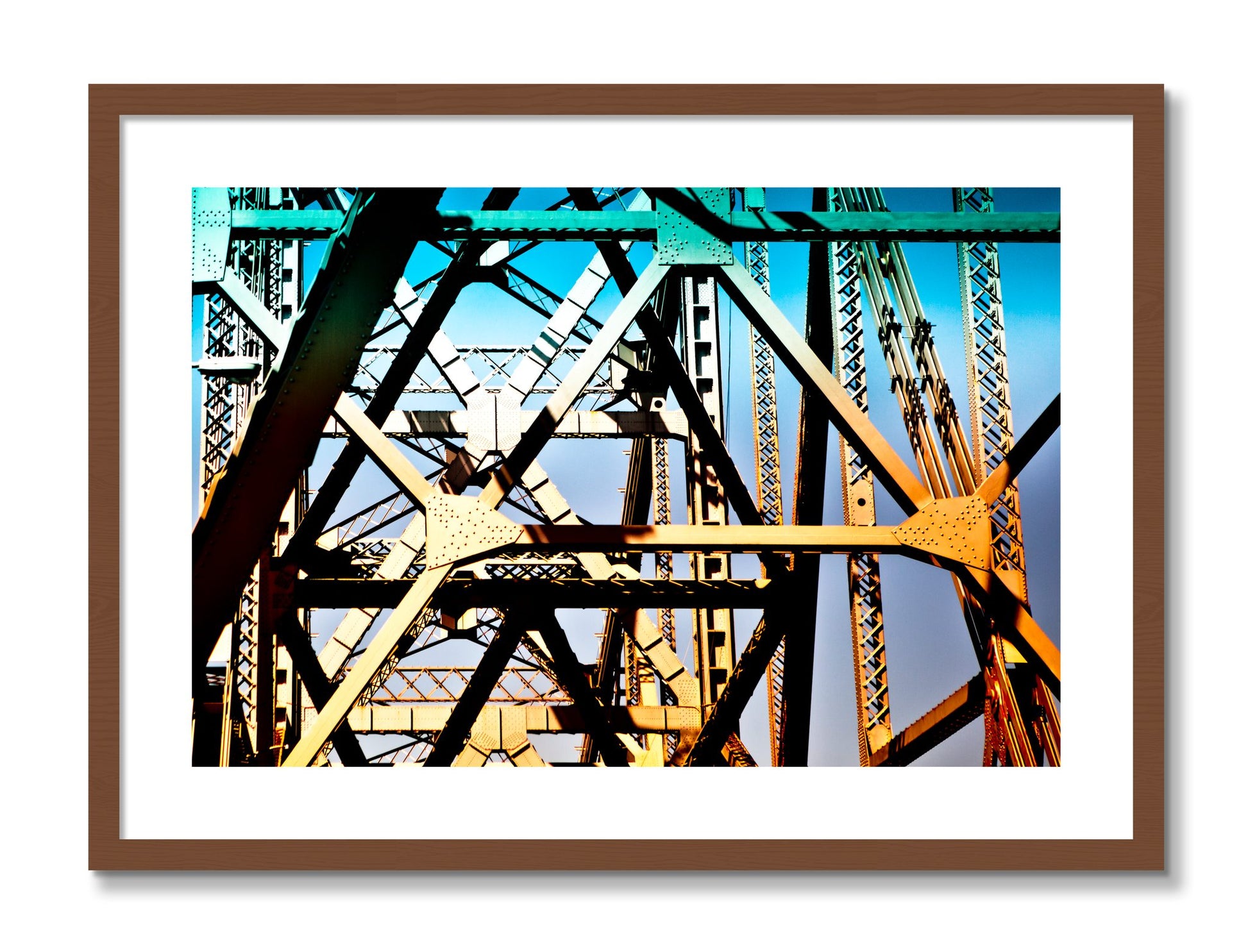 Framed photograph of Old School Cool by Dylan Ozanich, Walnut frame, Borders