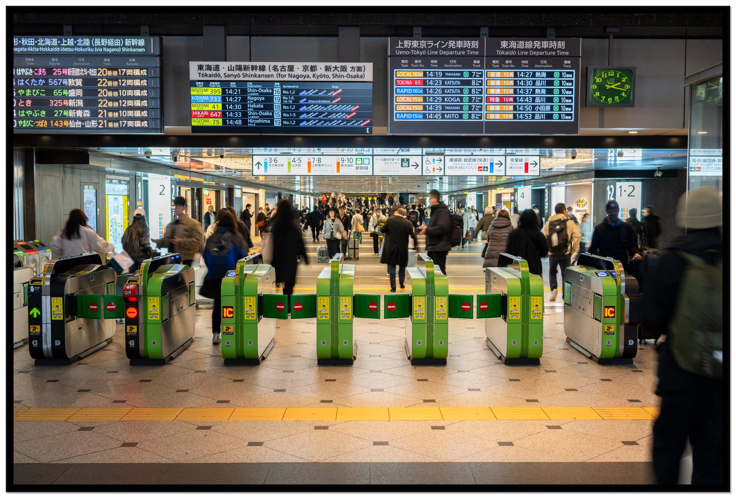 On Time by Dylan Ozanich, 48×72 Full Bleed Print in a Black frame