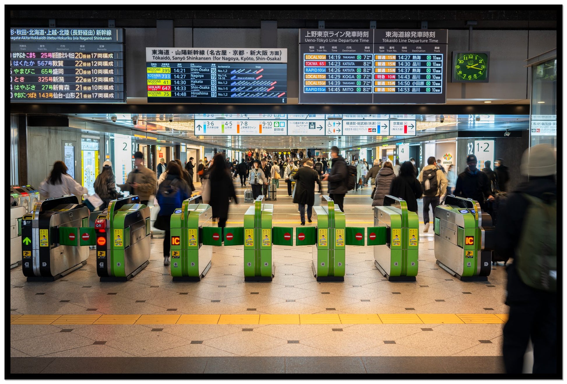 On Time by Dylan Ozanich, 48×72 Full Bleed Print in a Black frame