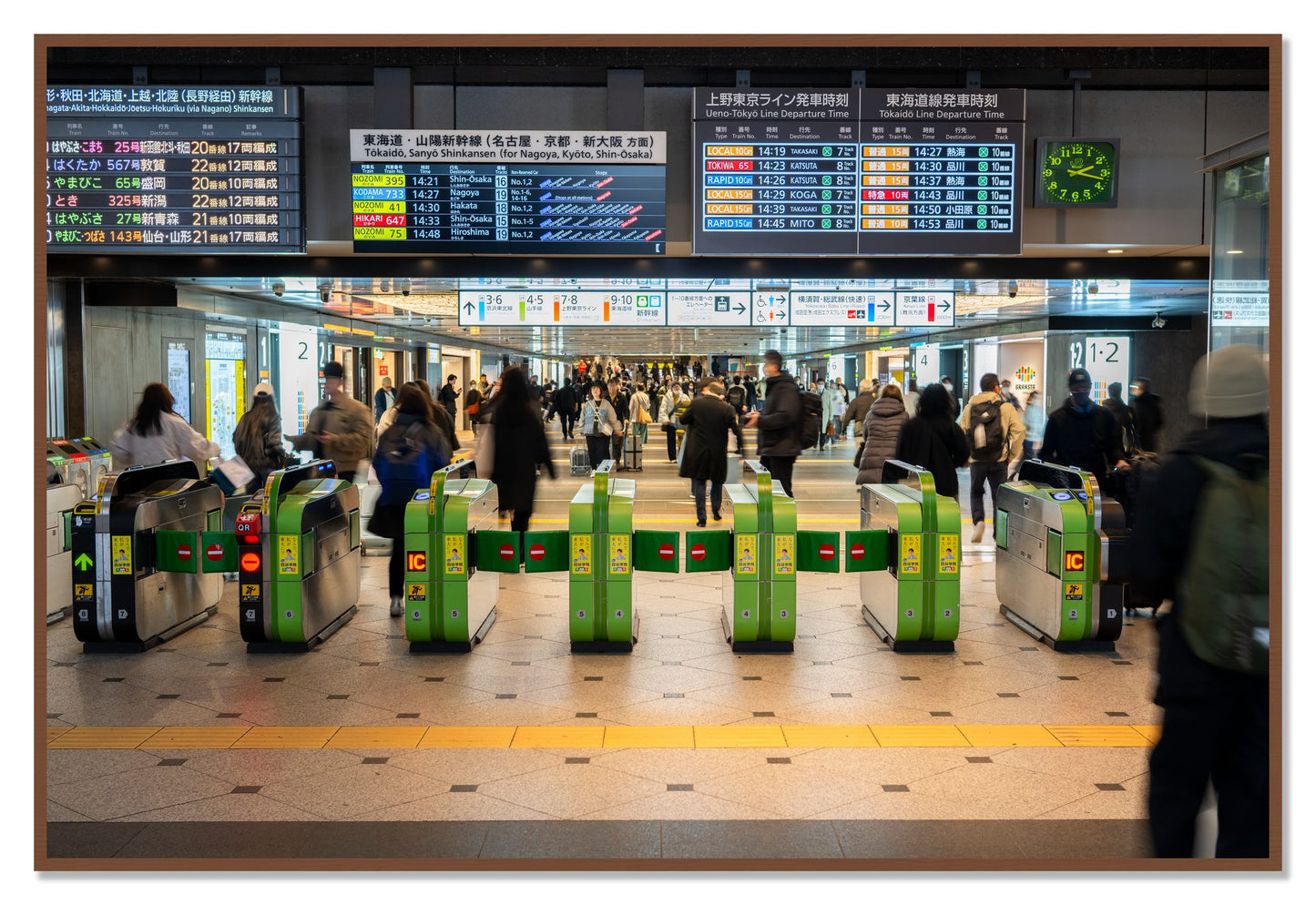 On Time by Dylan Ozanich, 48×72 Full Bleed Print in a Walnut frame