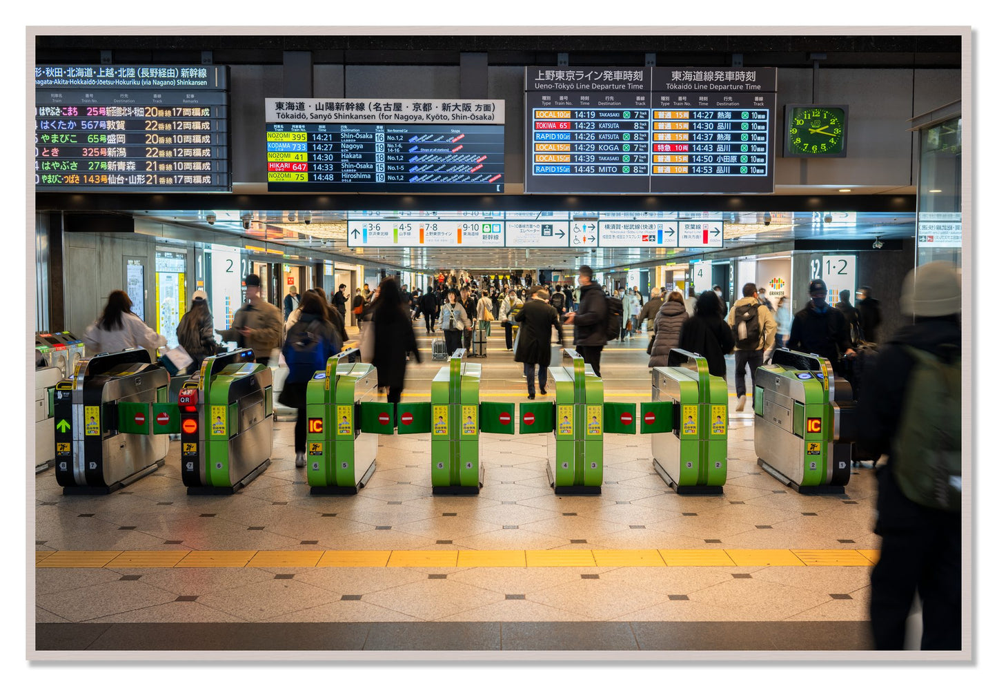 On Time by Dylan Ozanich, 48×72 Full Bleed Print in a White Maple frame