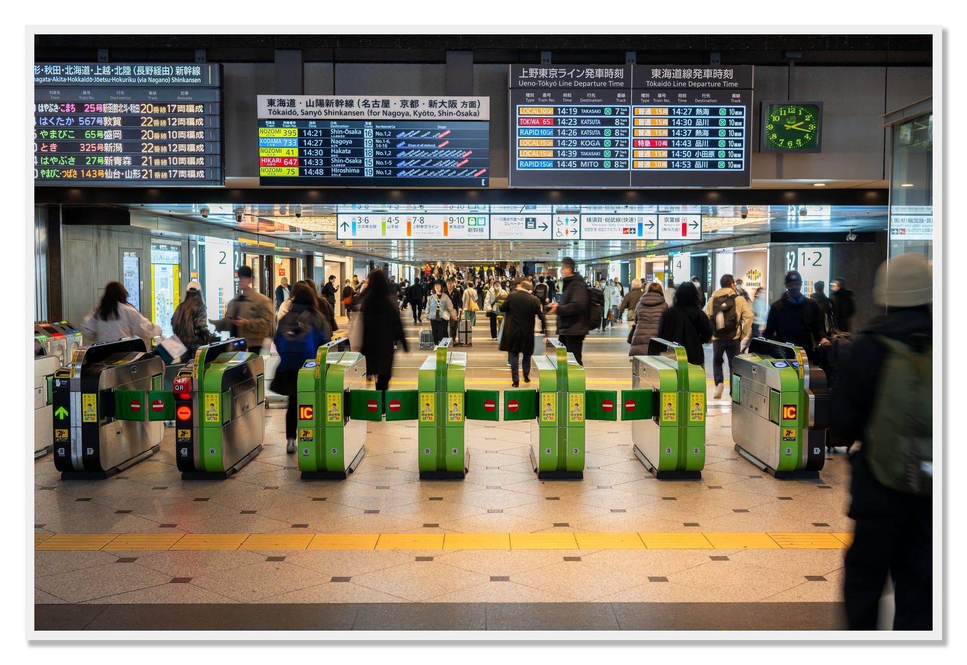 On Time by Dylan Ozanich, 48×72 Full Bleed Print in a White frame