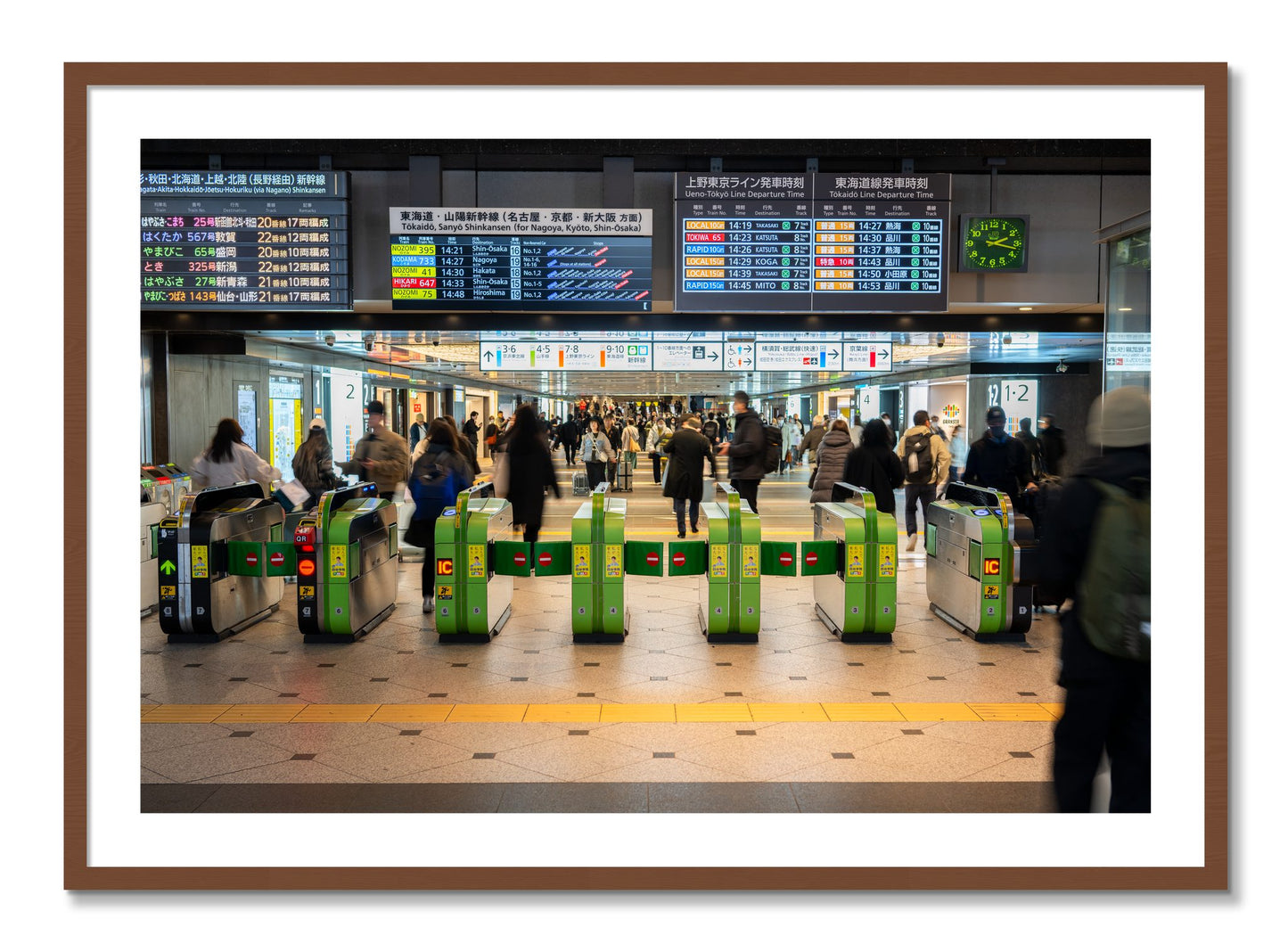 Framed photograph of On Time by Dylan Ozanich, Walnut frame, Borders