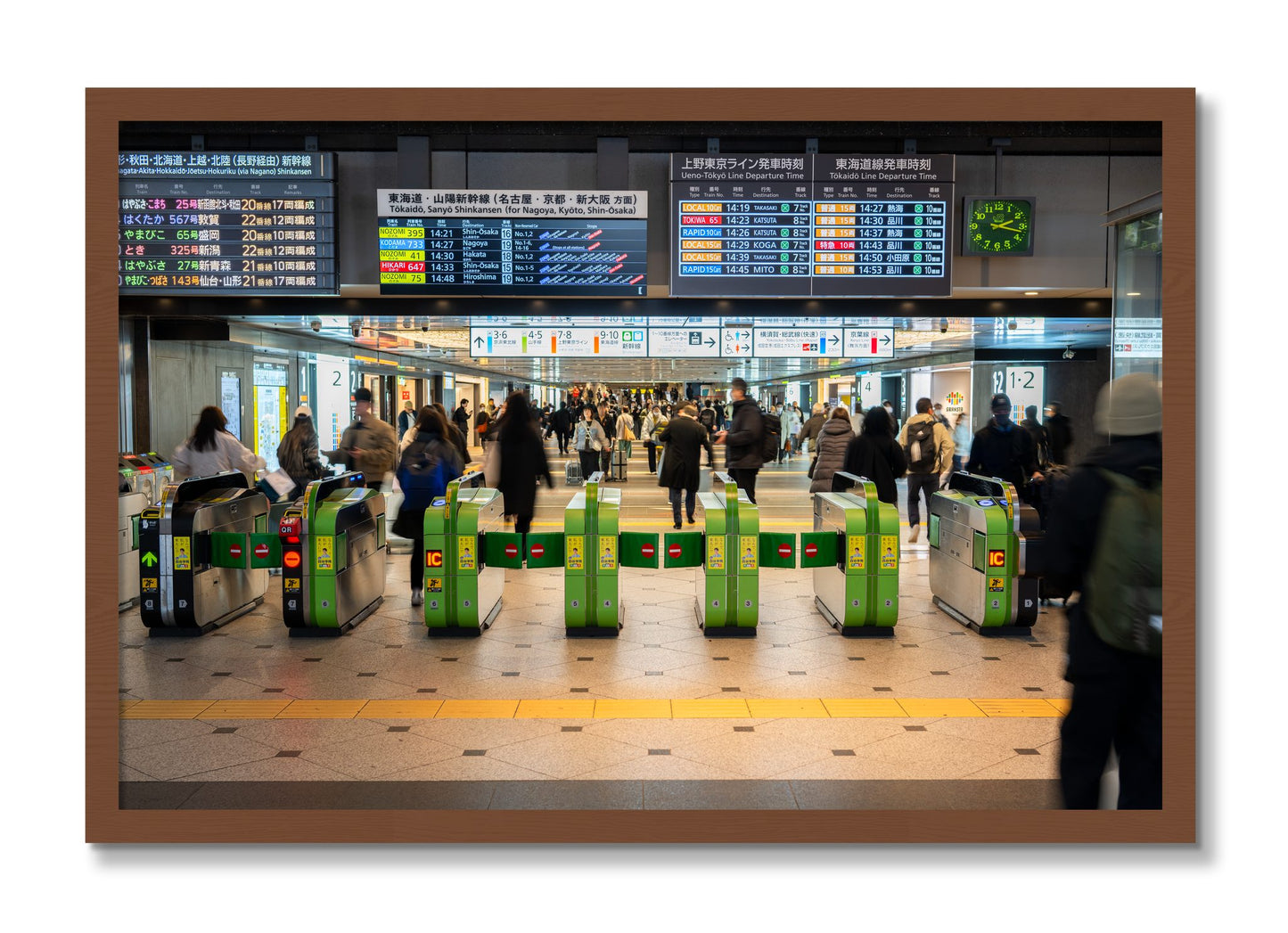 Framed photograph of On Time by Dylan Ozanich, Walnut frame, Full Bleed