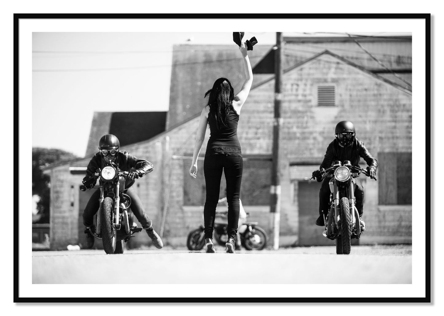 Framed photograph of On Your Mark by Dylan Ozanich, Black frame, Borders