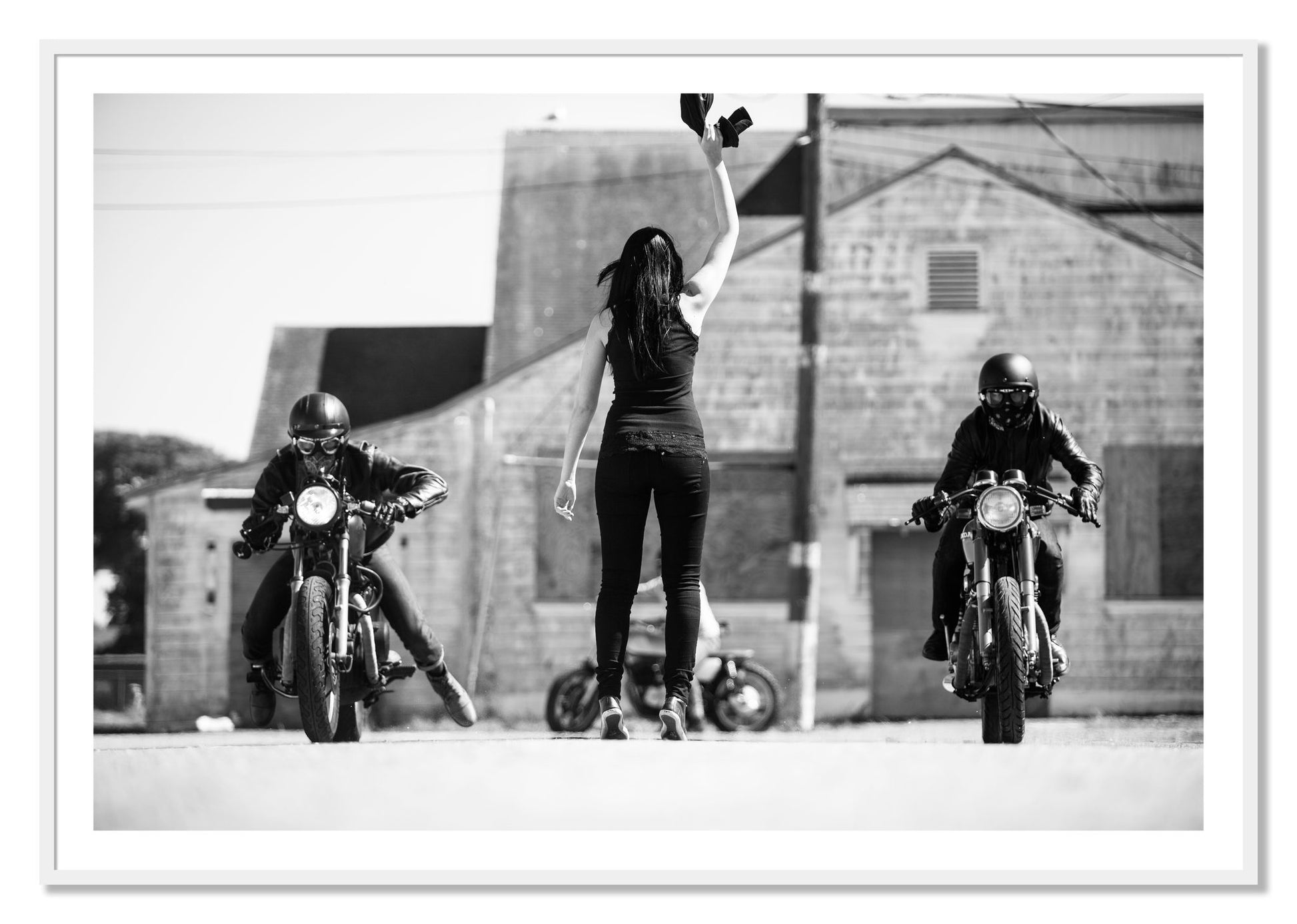 Framed photograph of On Your Mark by Dylan Ozanich, White frame, Borders