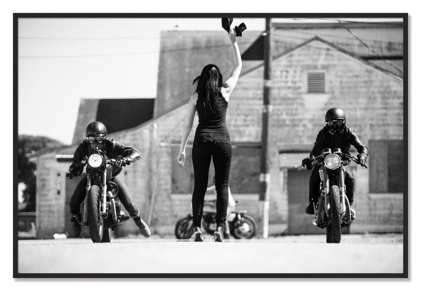 Framed photograph of On Your Mark by Dylan Ozanich, Black Walnut frame, Full Bleed
