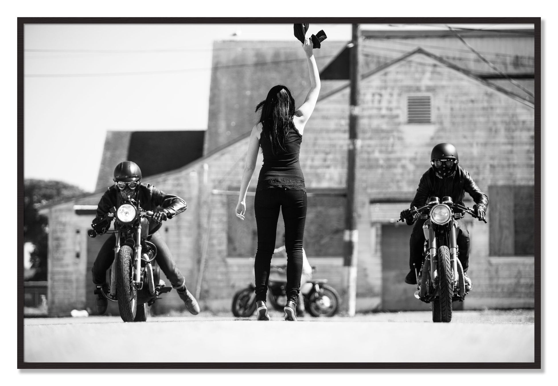 Framed photograph of On Your Mark by Dylan Ozanich, Black Walnut frame, Full Bleed