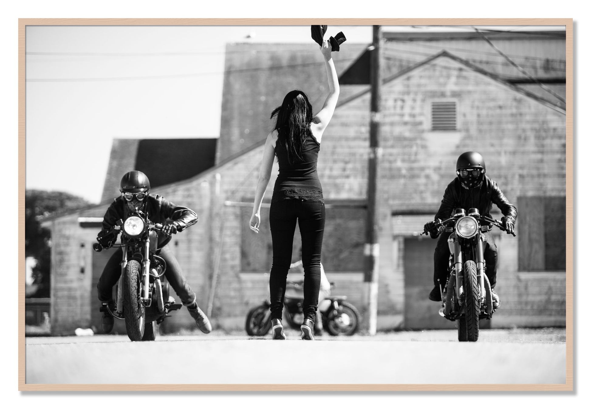 Framed photograph of On Your Mark by Dylan Ozanich, Maple frame, Full Bleed
